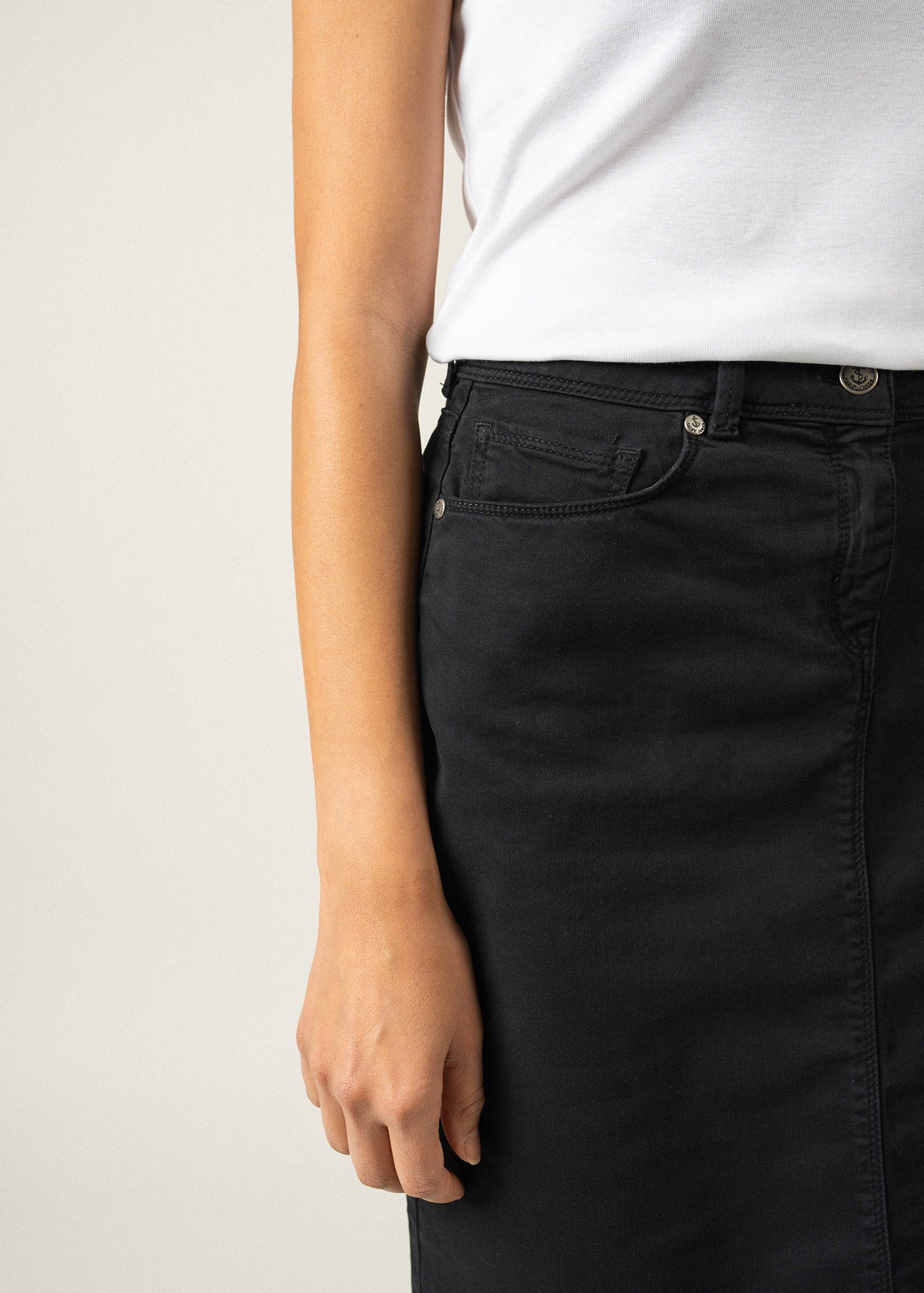 Saint James Elfy Stretch Straight Skirt In Colorful Denim Navy