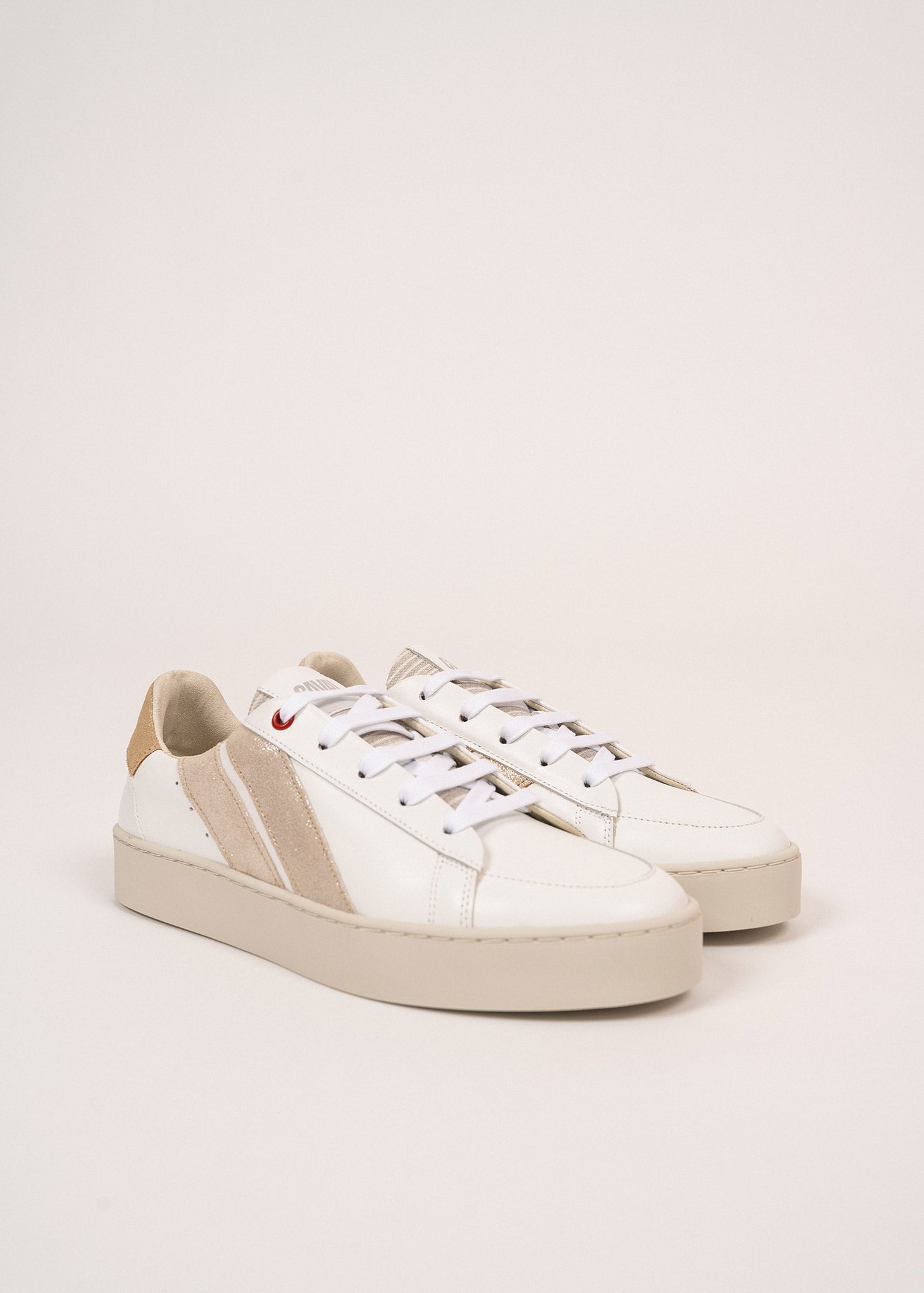 Saint James Bask Caval Sustainable Women Sneakers By Caval White Gold Lurex
