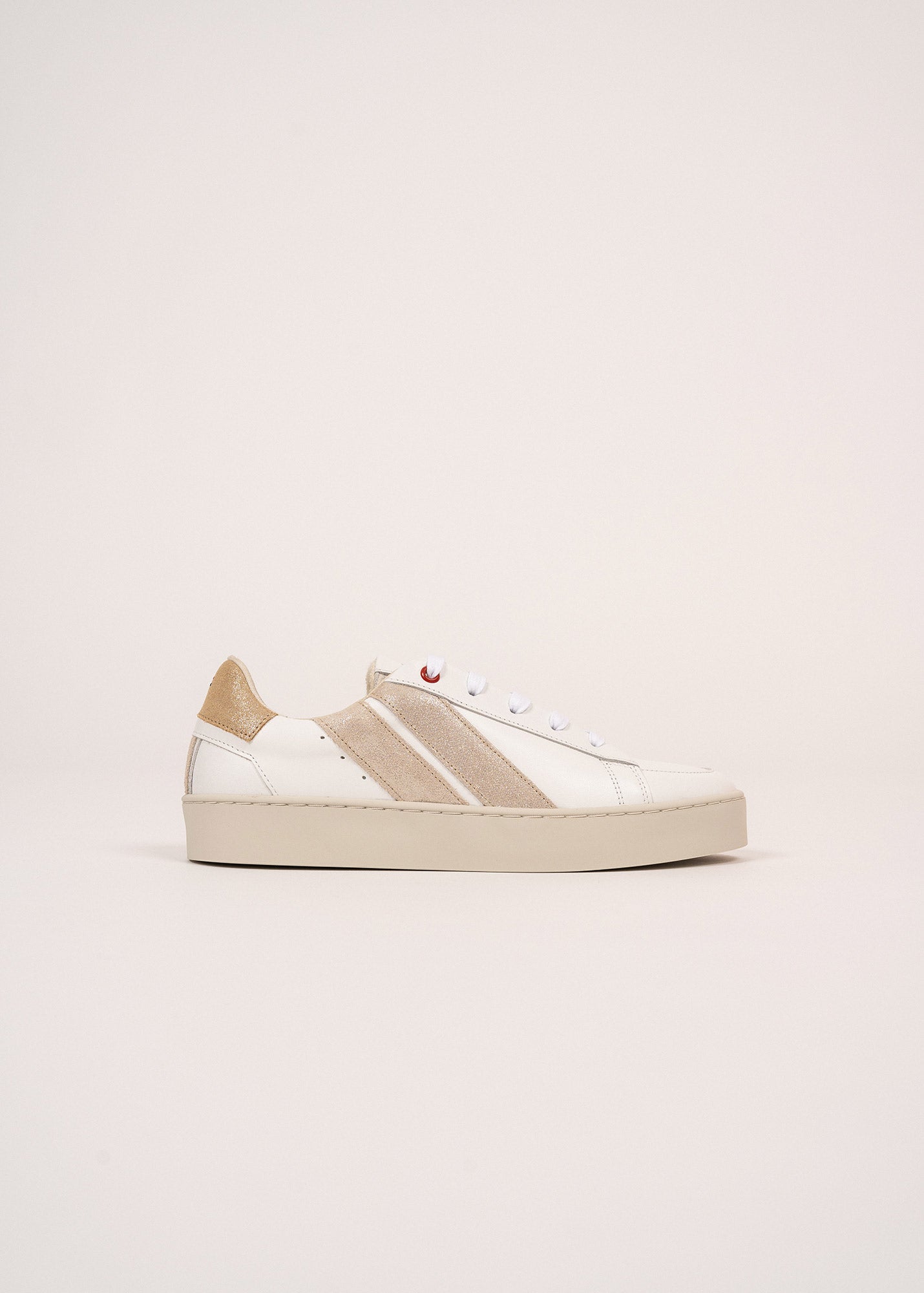 Saint James Bask Caval Sustainable Women Sneakers By Caval White Gold Lurex