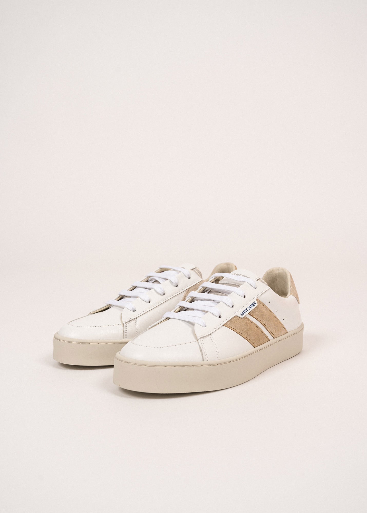 Saint James Bask Caval Sustainable Women Sneakers By Caval White Gold Lurex
