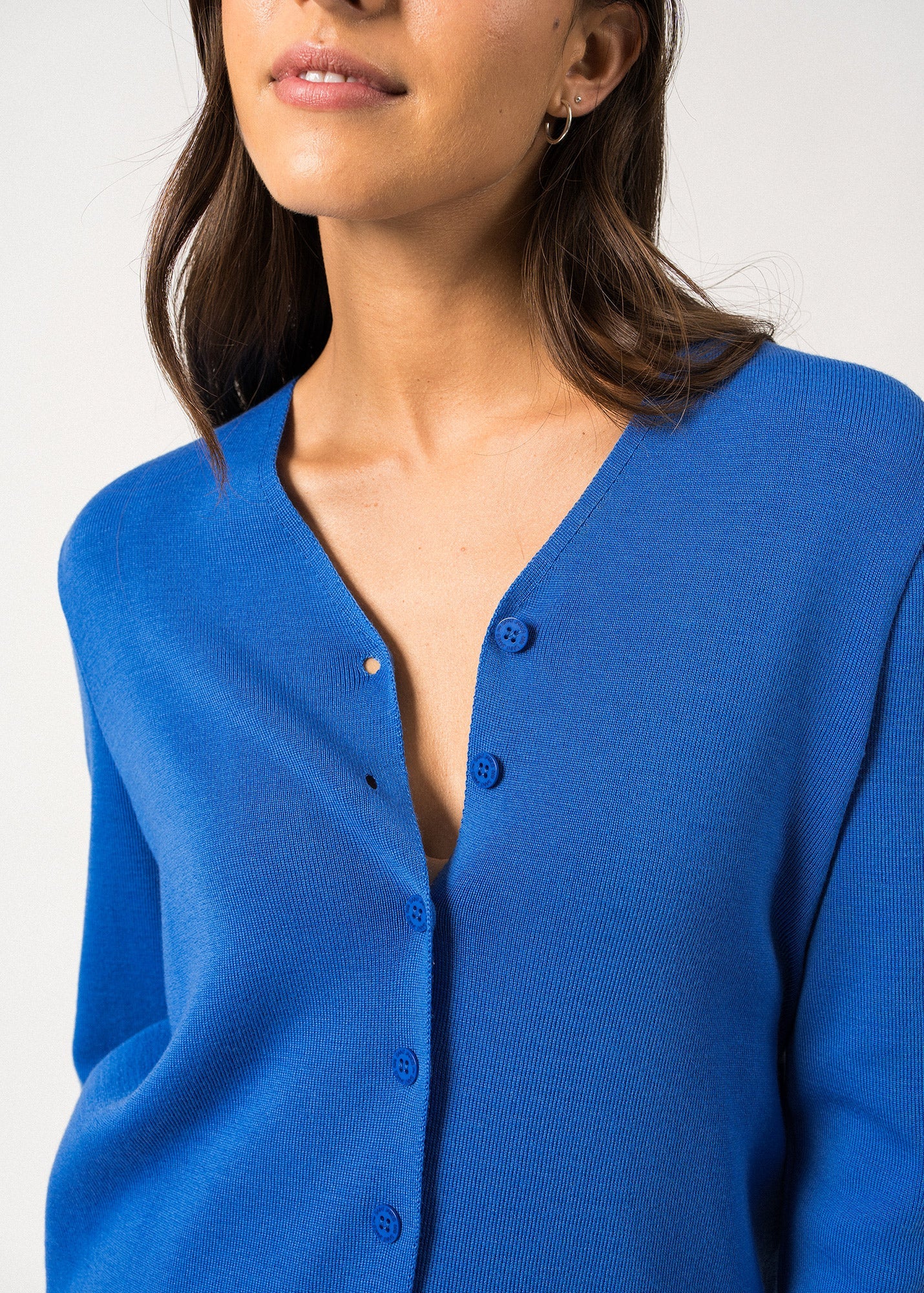 Saint James Brevands V Neck Cardigan For Women 100% Wool Mer Blue