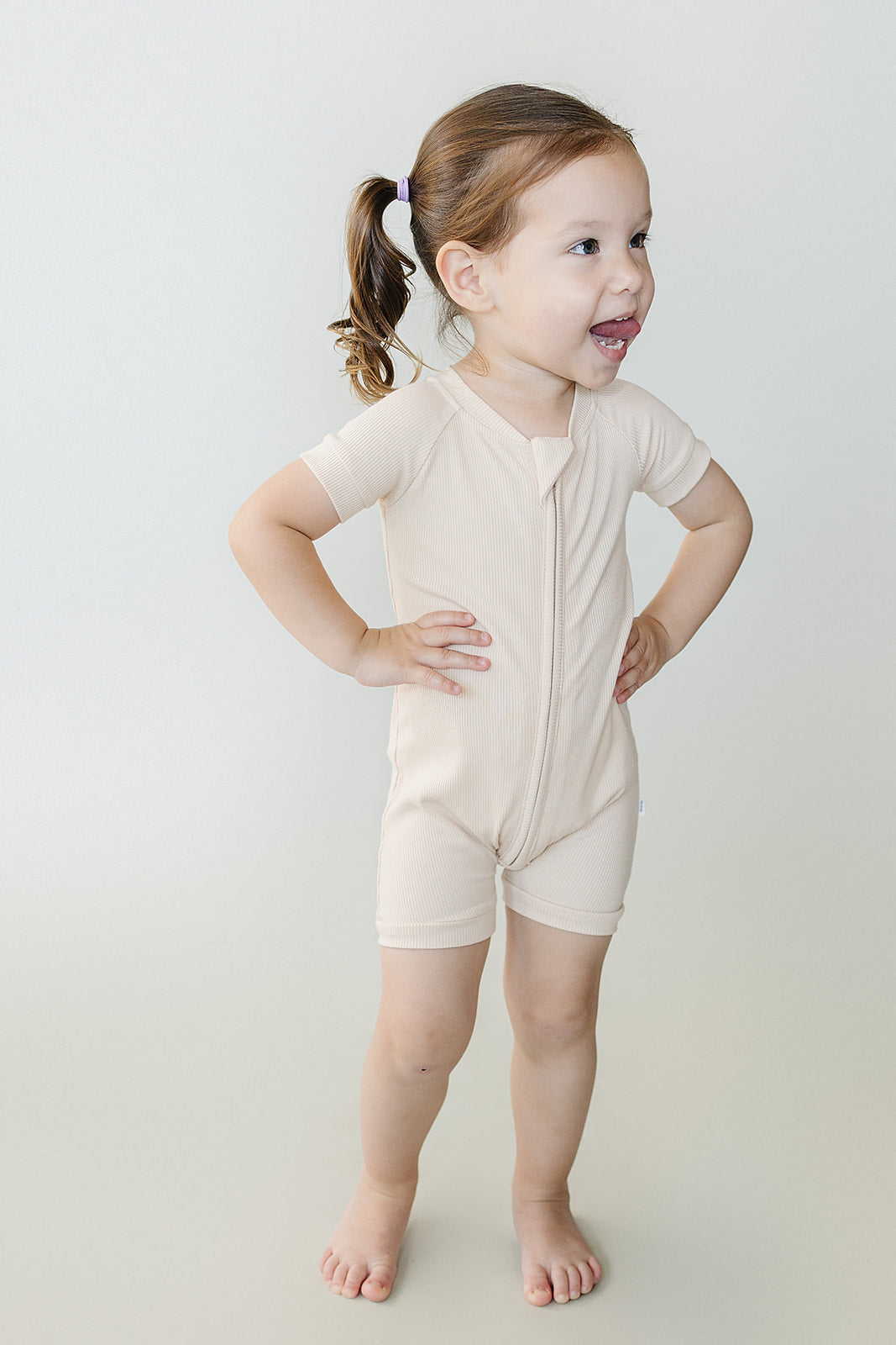 Tiny Tuckets Ribbed Zip Romper