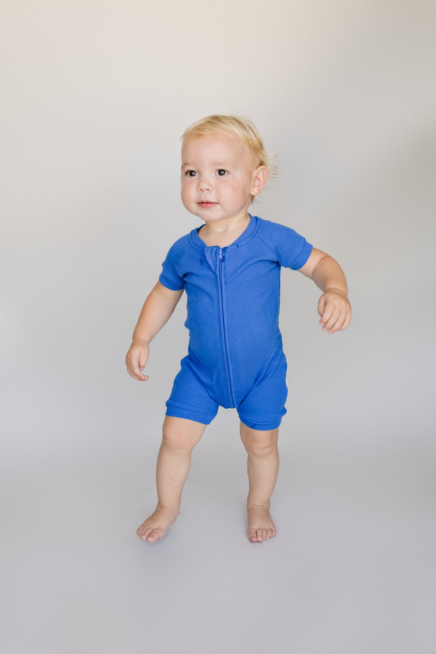Tiny Tuckets Ribbed Zip Romper
