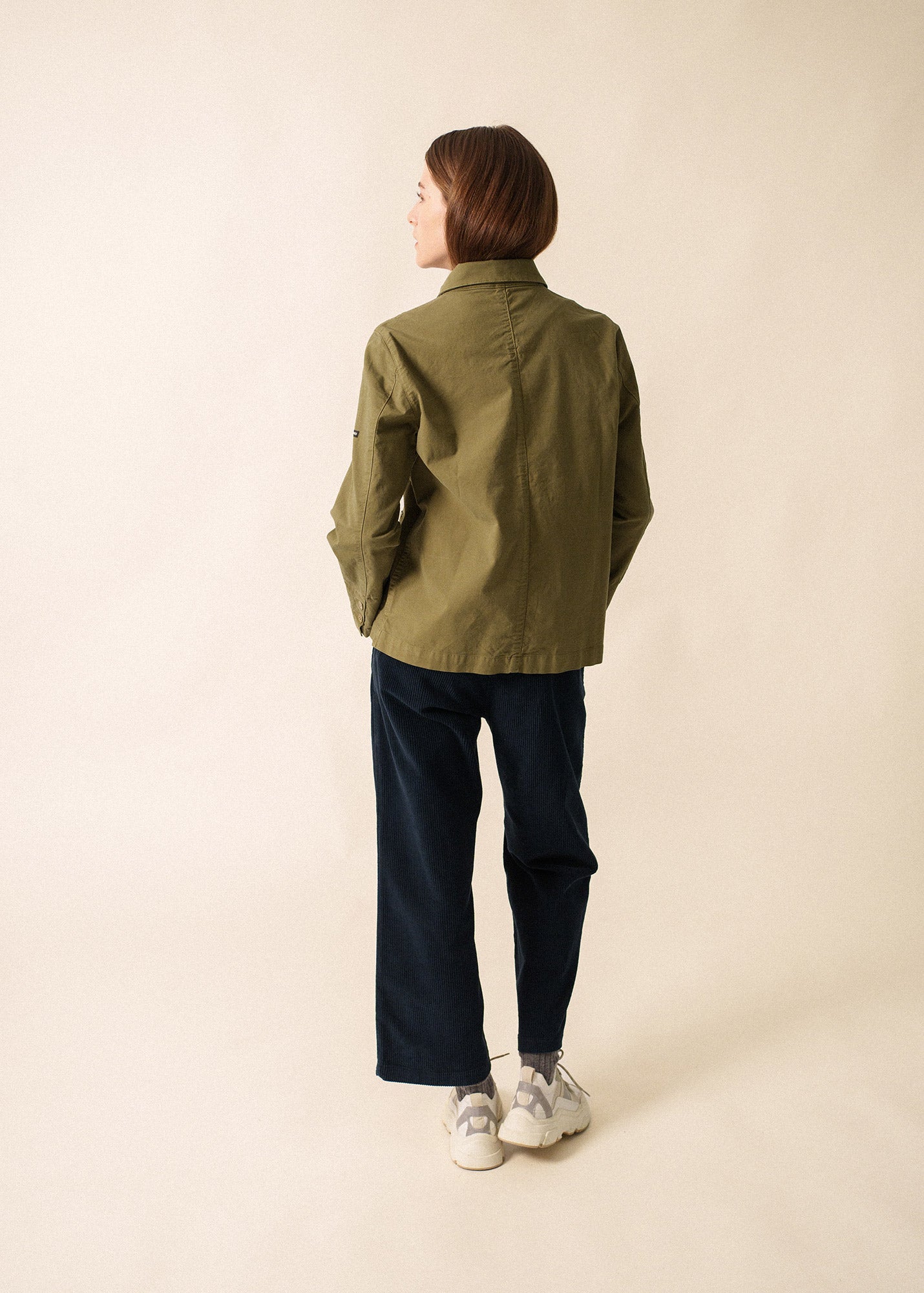ALIZE - French Chore Jacket for Women | Workwear Cotton Canvas (OLIVE GREEN)