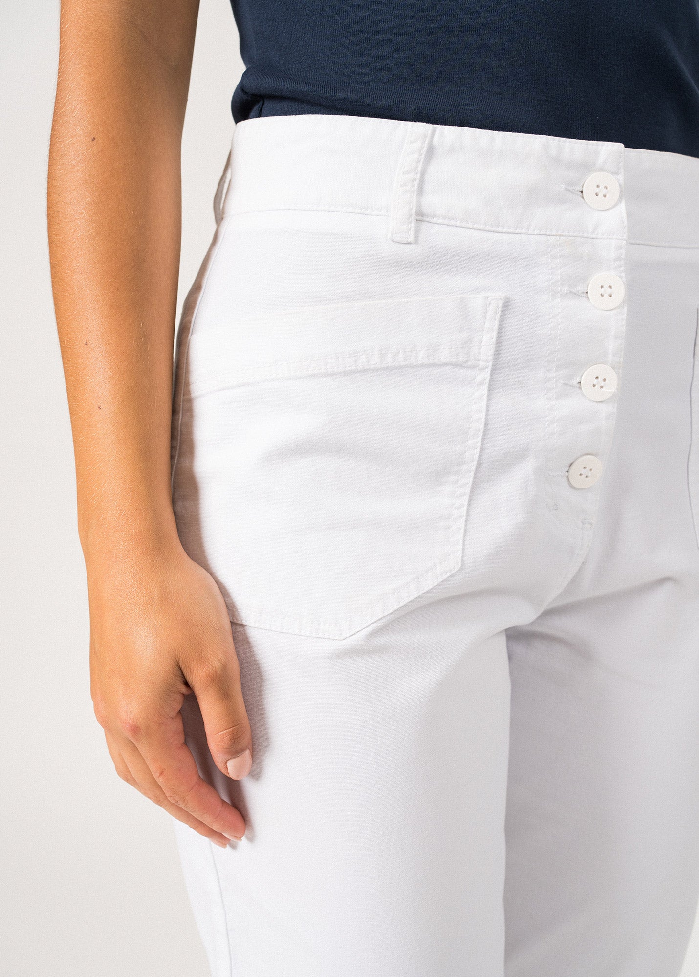 Saint James Salome High Waisted Mom Fit Pants White