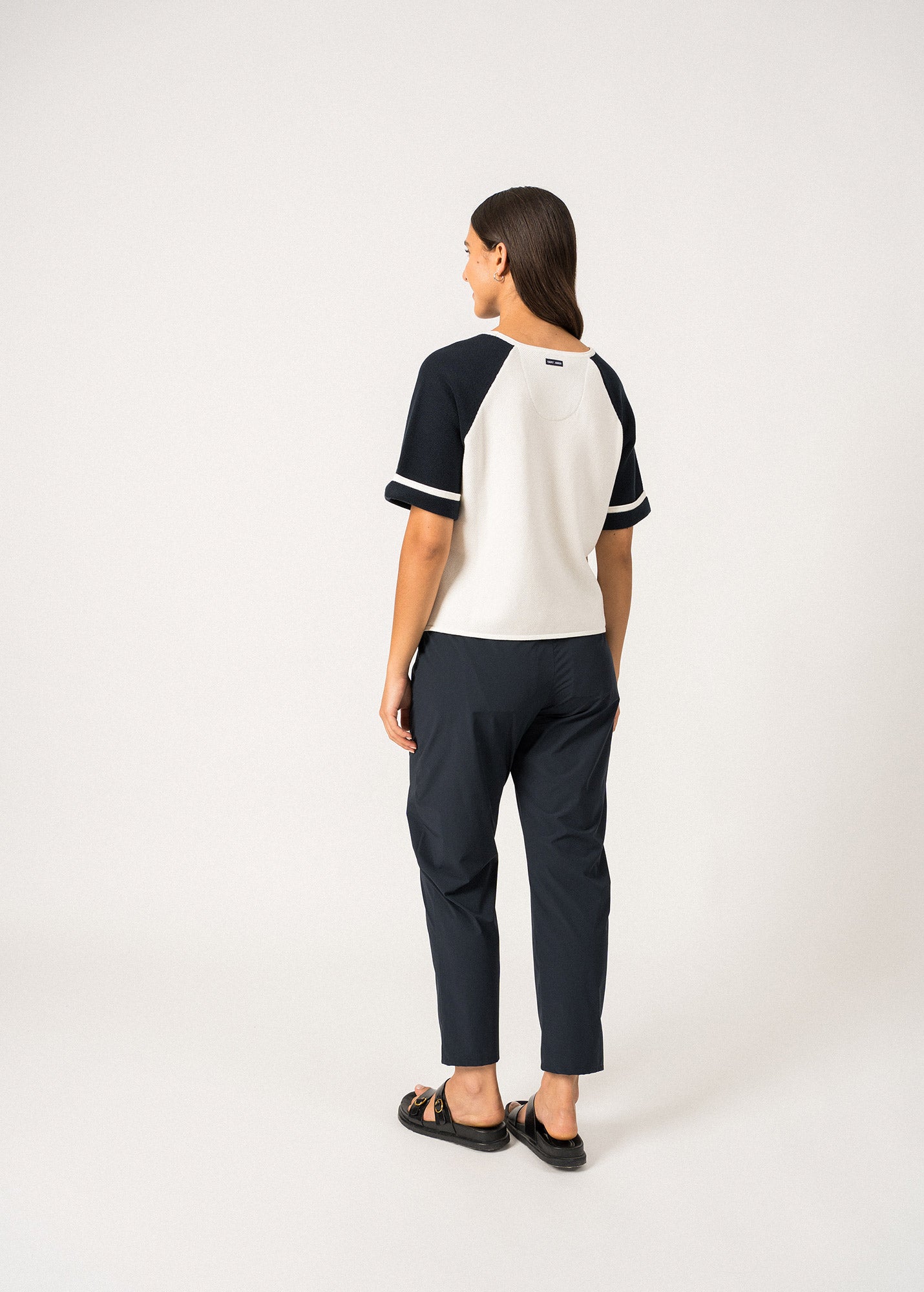 Saint James Traversee Fancy Knit Cotton T Shirt By Isabelle Ballu 100% Cotton Ivory Navy