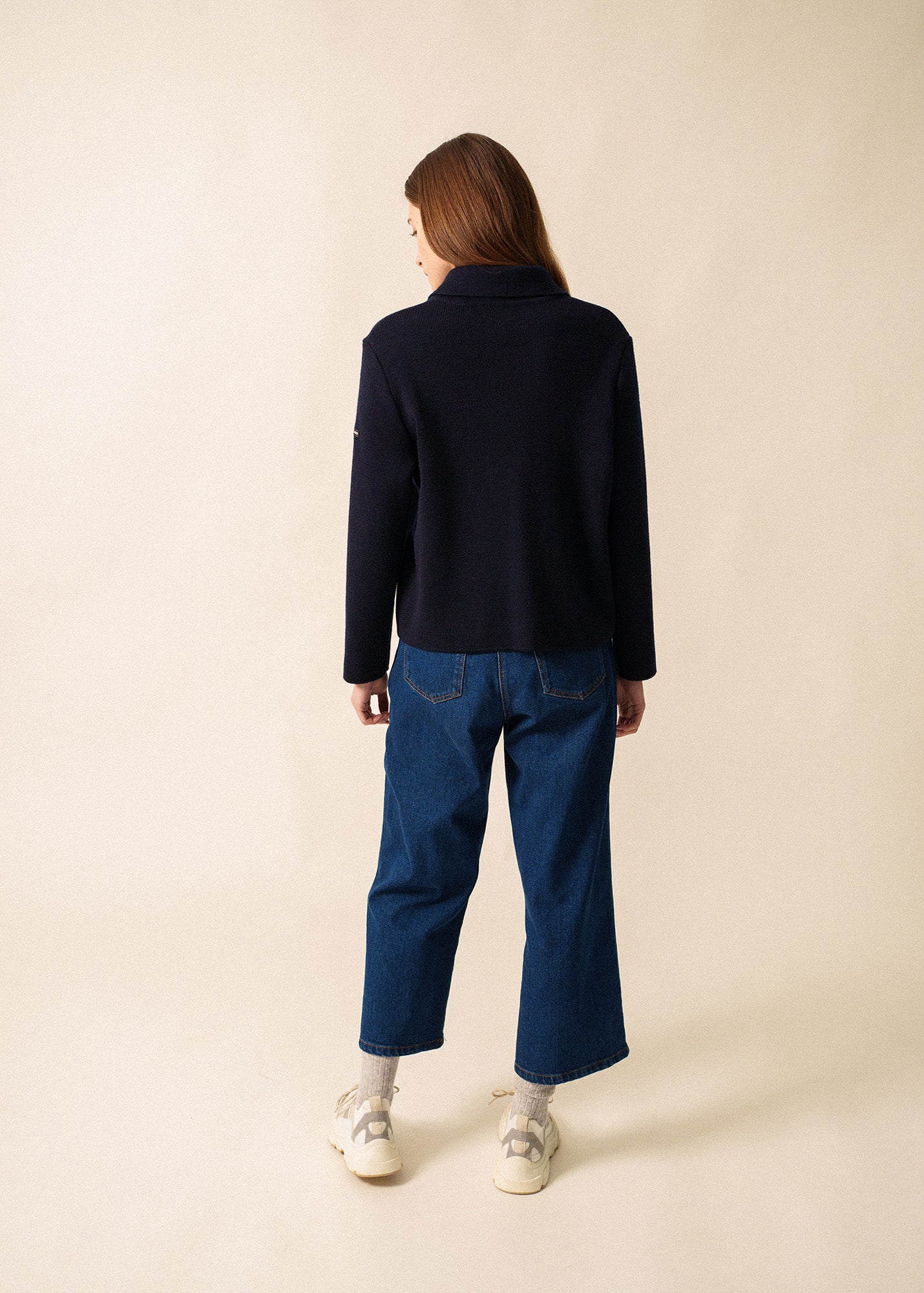 Saint James LA PLAGNE - Fine Rib Knit Buttoned Jacket for Women | 100% Wool (NAVY)