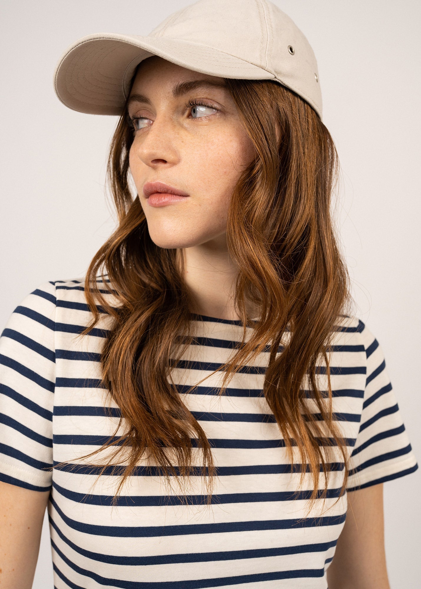 Saint James Etrille Ii Nautical Stripe Tee With Short Sleeves Soft Cotton Women Fit Ecru Navy