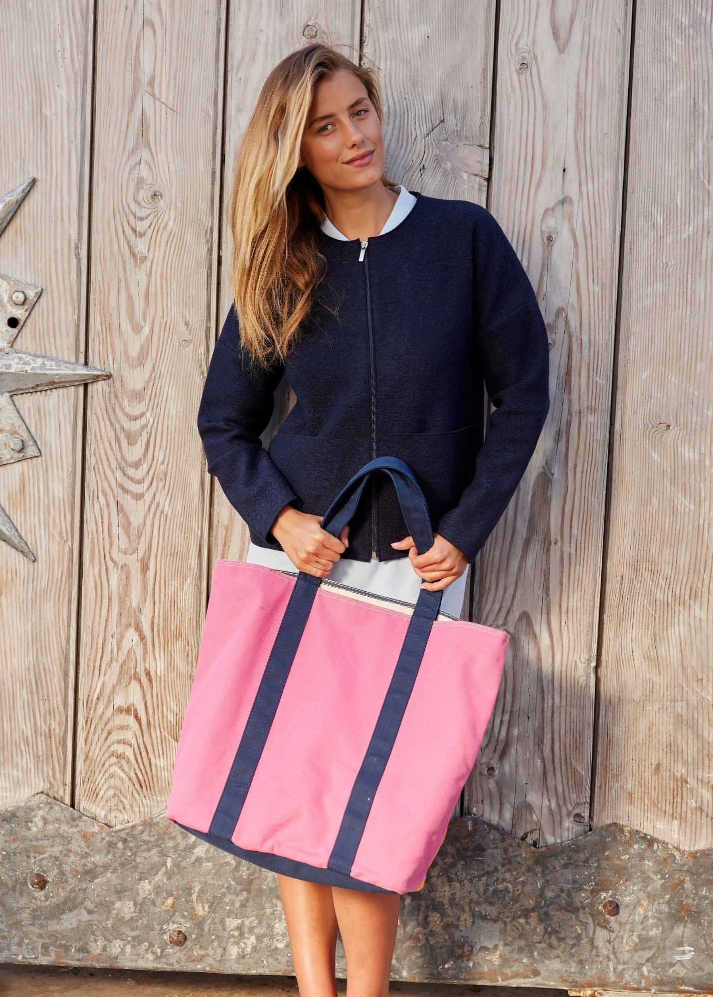 LE TOTE REVERSIBLE - Reversible Tote Bag | 100% Cotton (TANGERINE / PINK)