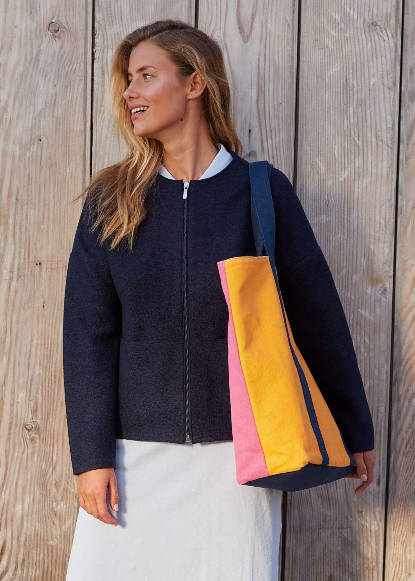 LE TOTE REVERSIBLE - Reversible Tote Bag | 100% Cotton (TANGERINE / PINK)