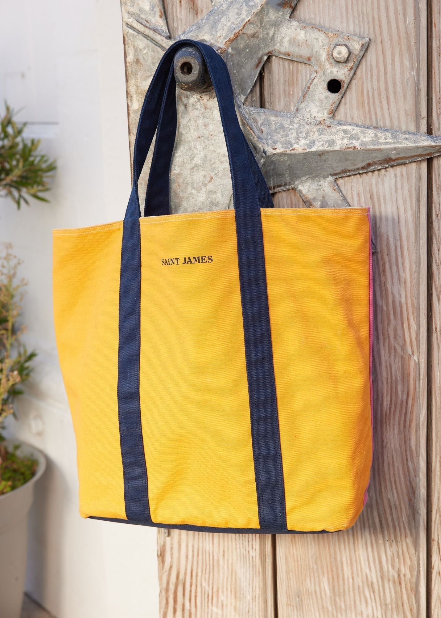 LE TOTE REVERSIBLE - Reversible Tote Bag | 100% Cotton (TANGERINE / PINK)