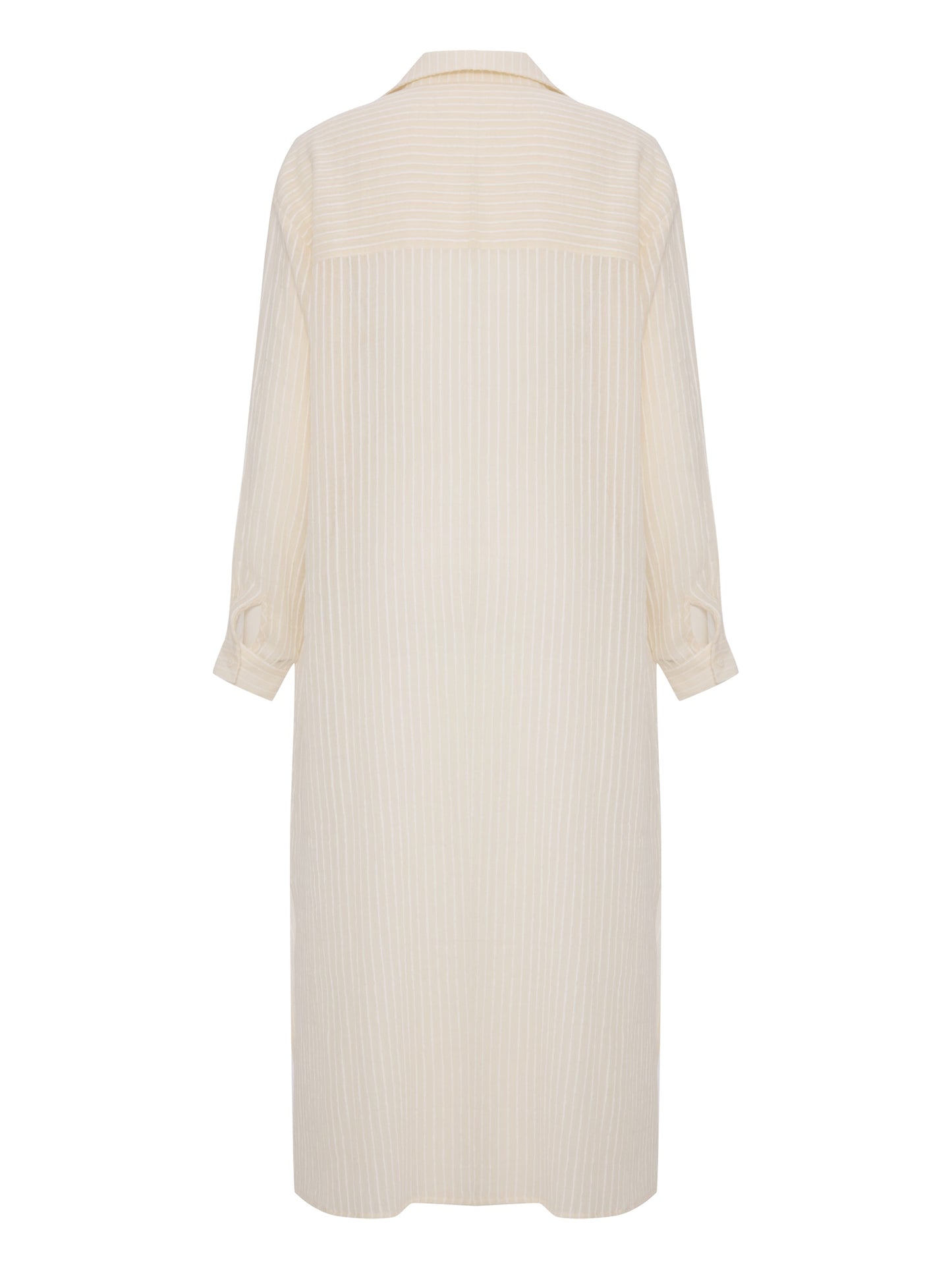 The Handloom Voyage Shirt Dress White Stripes