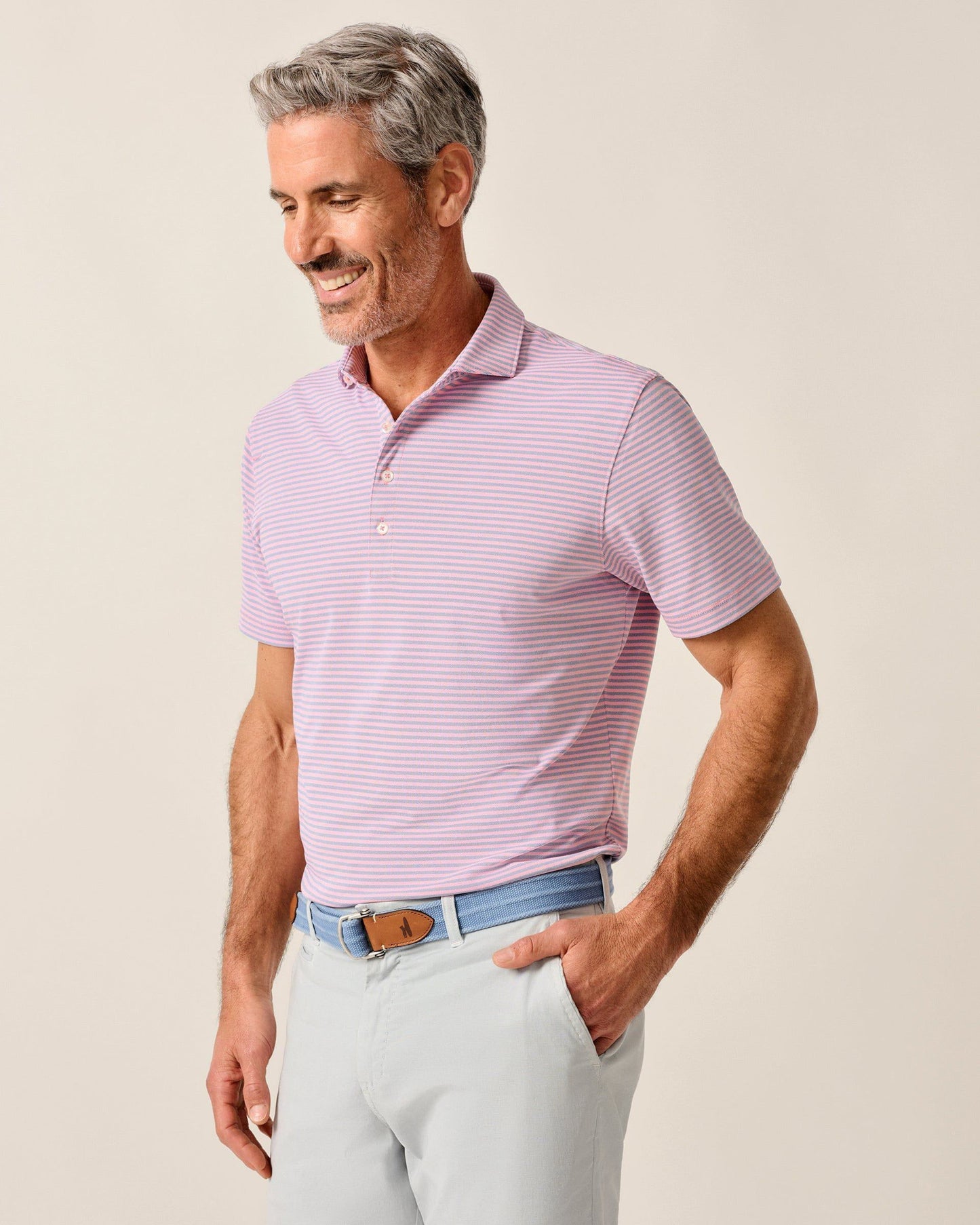 Johnnie-O Performance Mesh Polo - Stetson Stripe