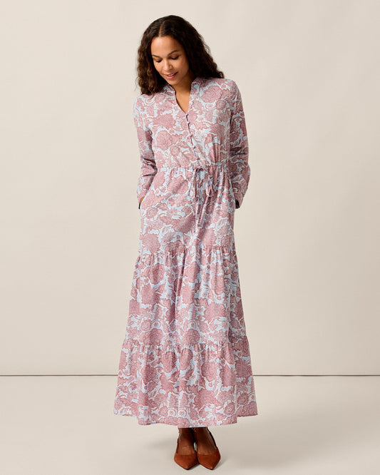 Johnnie-O Juliett Floral Cinch Waist Dress Ash Rose