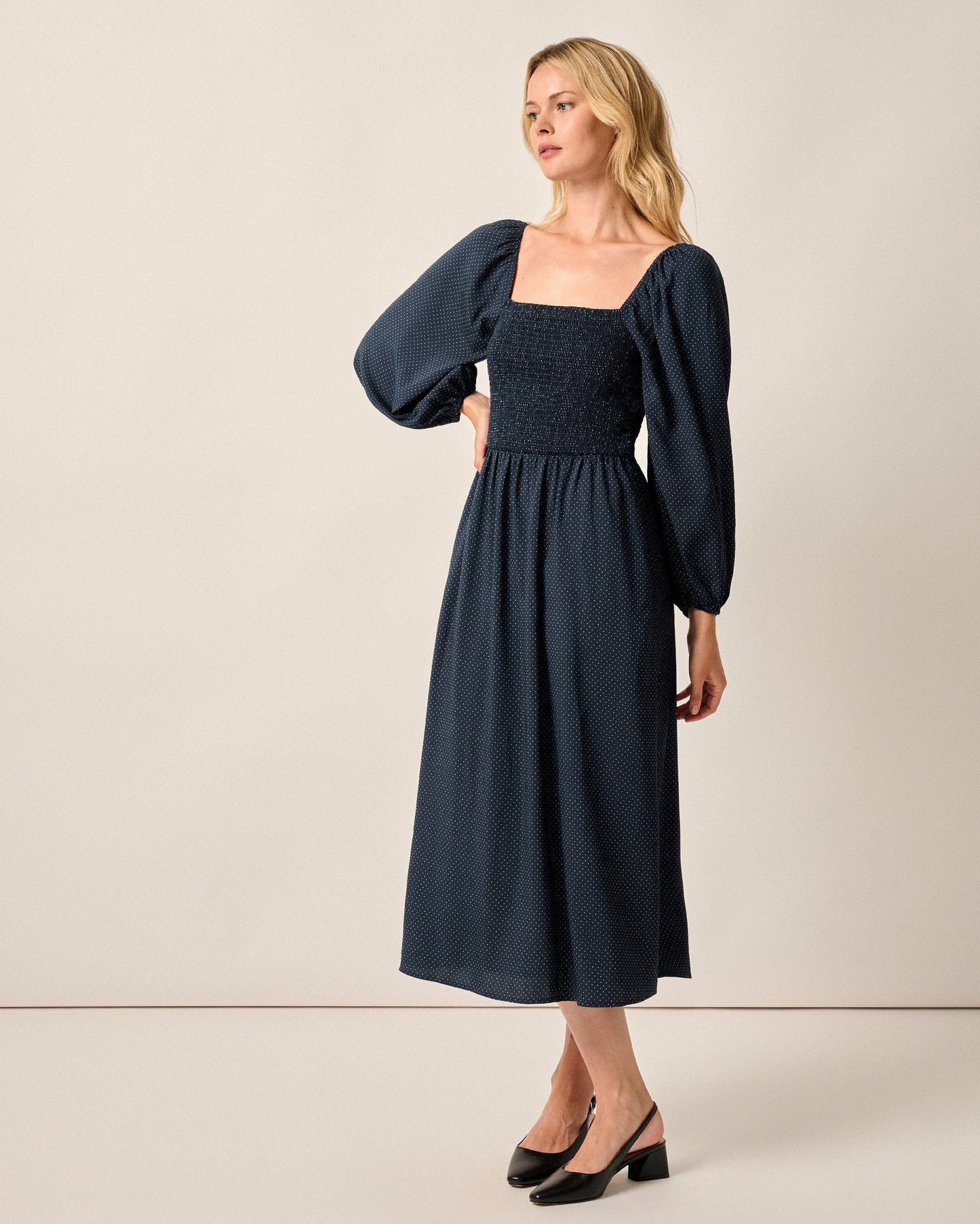 Johnnie-O Selena Mini-Dot Maxi Dress