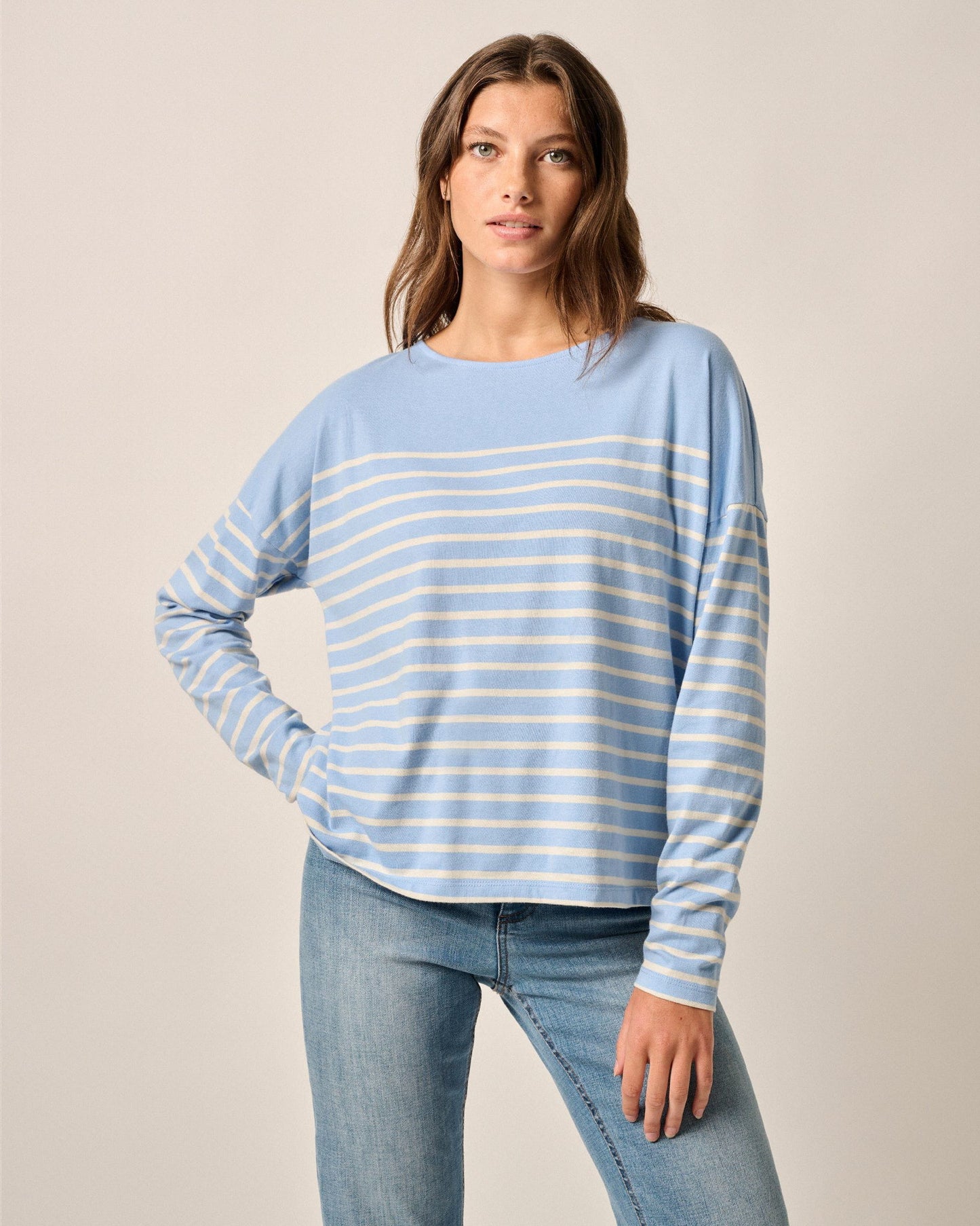 Johnnie-O Suki Striped Boatneck T-Shirt