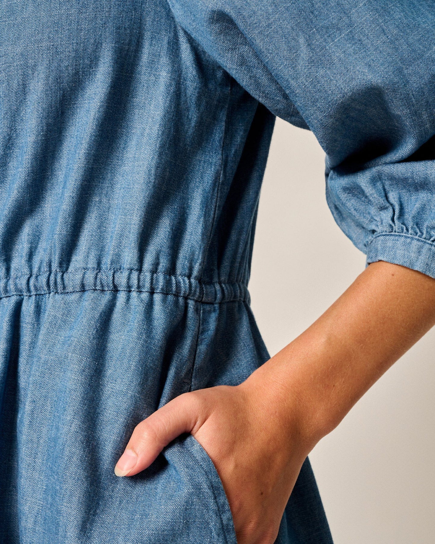Johnnie-O Becca Tiered Chambray Mini Dress