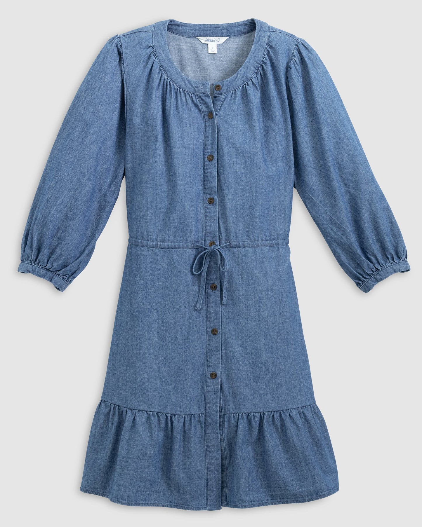 Johnnie-O Becca Tiered Chambray Mini Dress