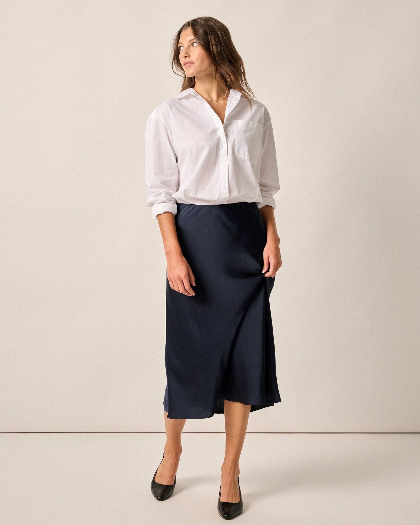 Johnnie-O Audrey Charmeuse Slip Skirt