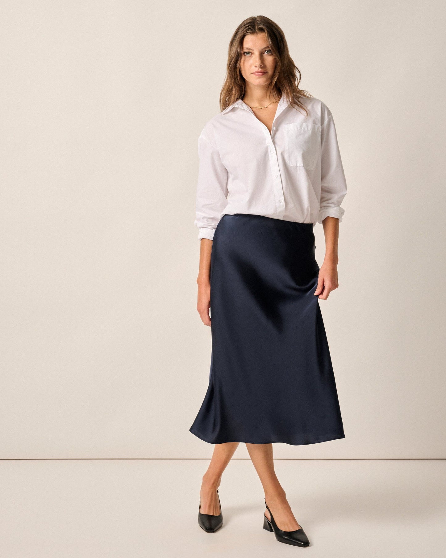 Johnnie-O Audrey Charmeuse Slip Skirt