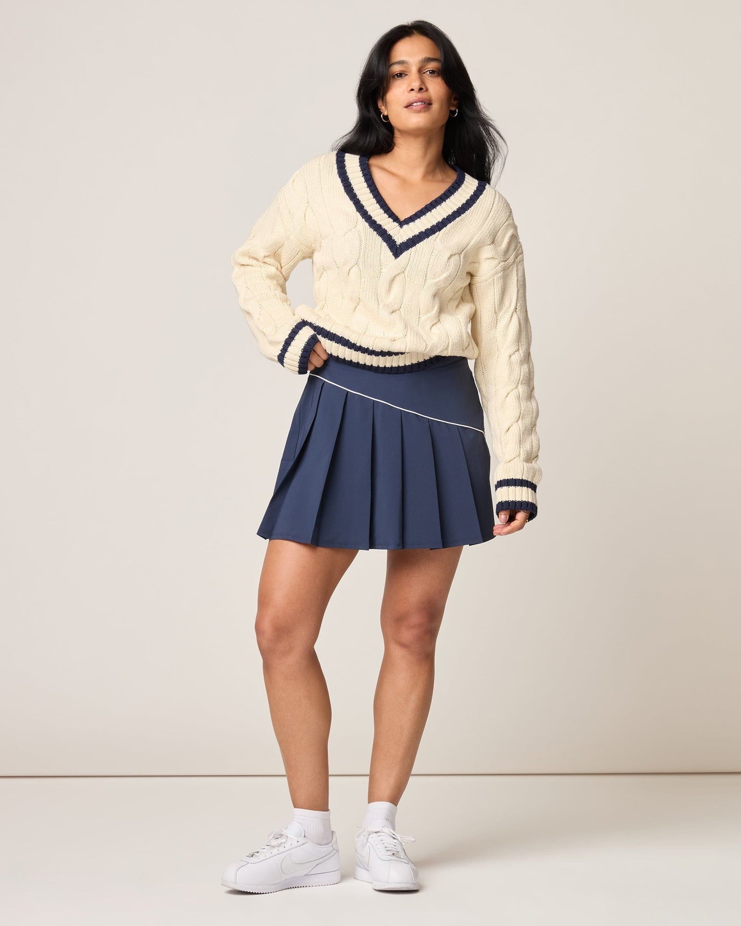 Johnnie-O Varsity Cable Knit Cotton Sweater