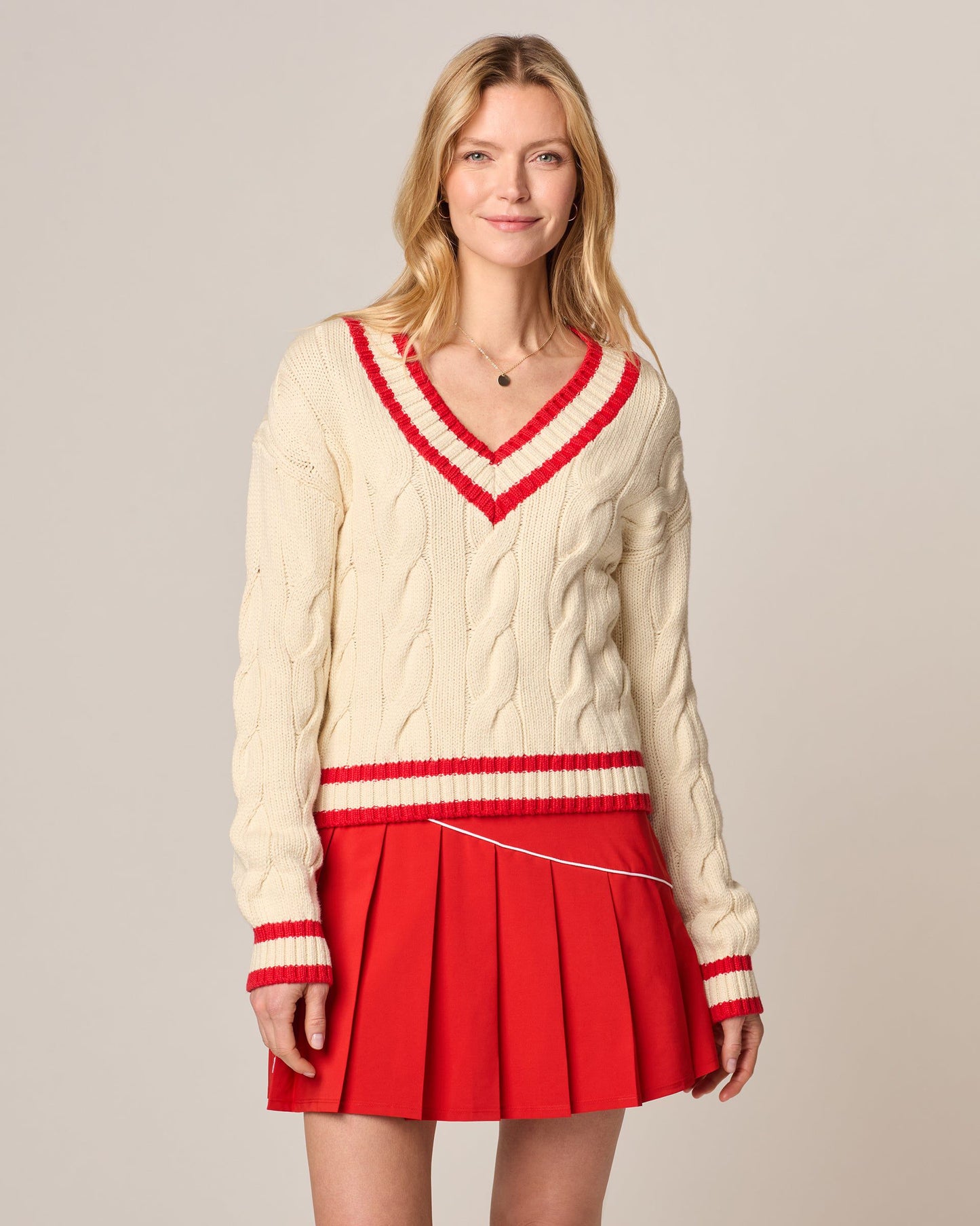 Johnnie-O Varsity Cable Knit Cotton Sweater