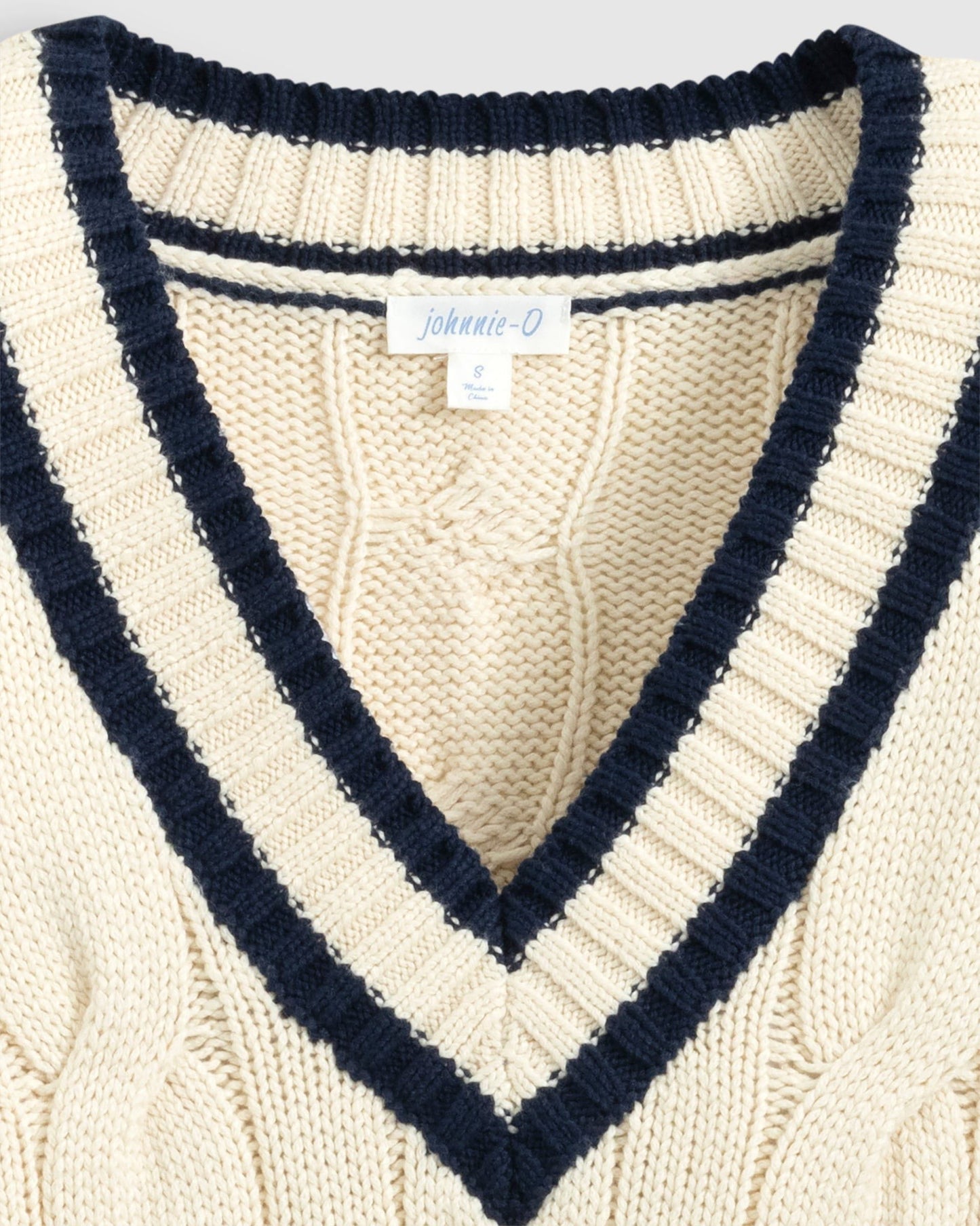 Johnnie-O Varsity Cable Knit Cotton Sweater