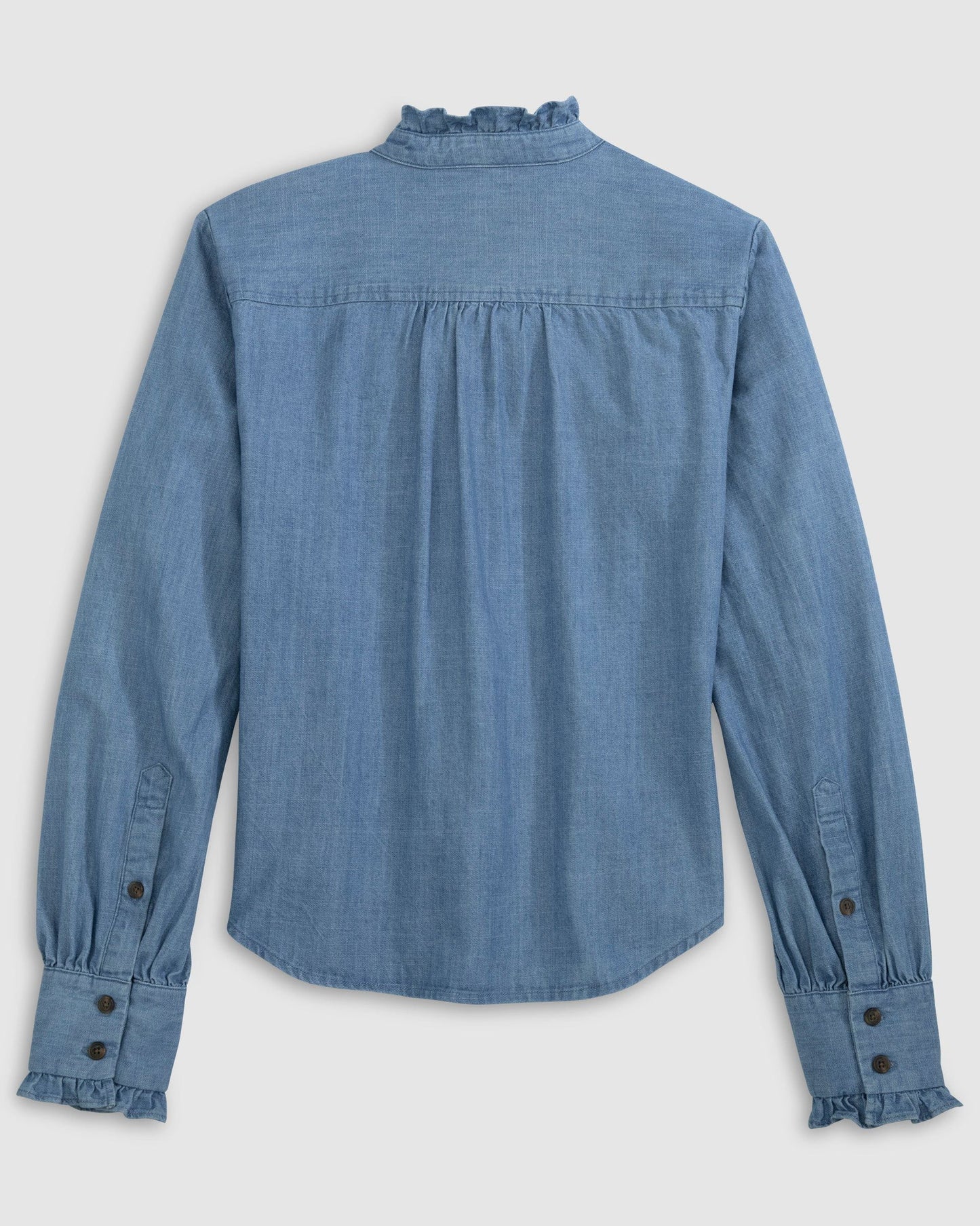 Johnnie-O Layla Ruffled Chambray Blouse