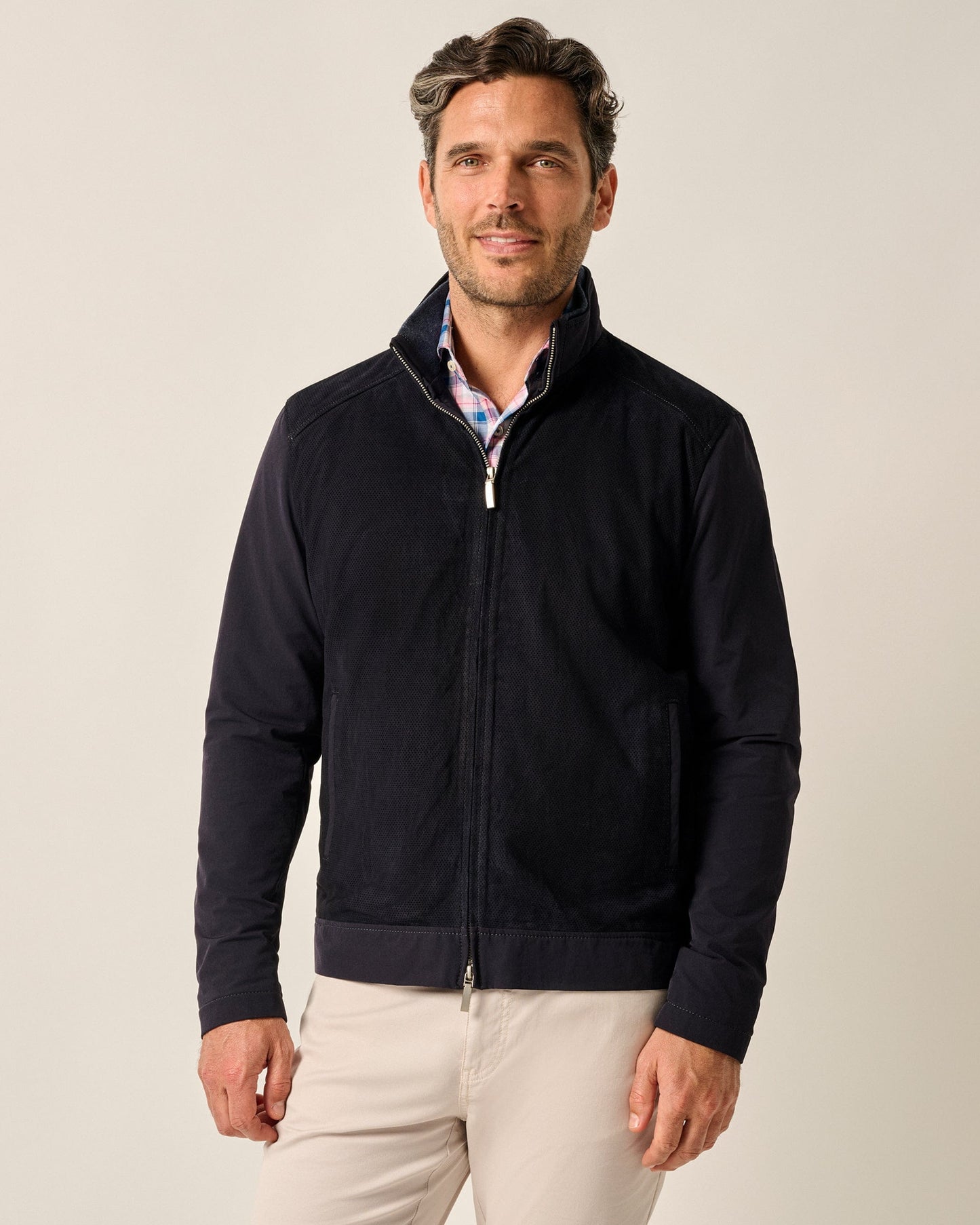 Johnnie-O Agnelli Suede Mixed Media Jacket