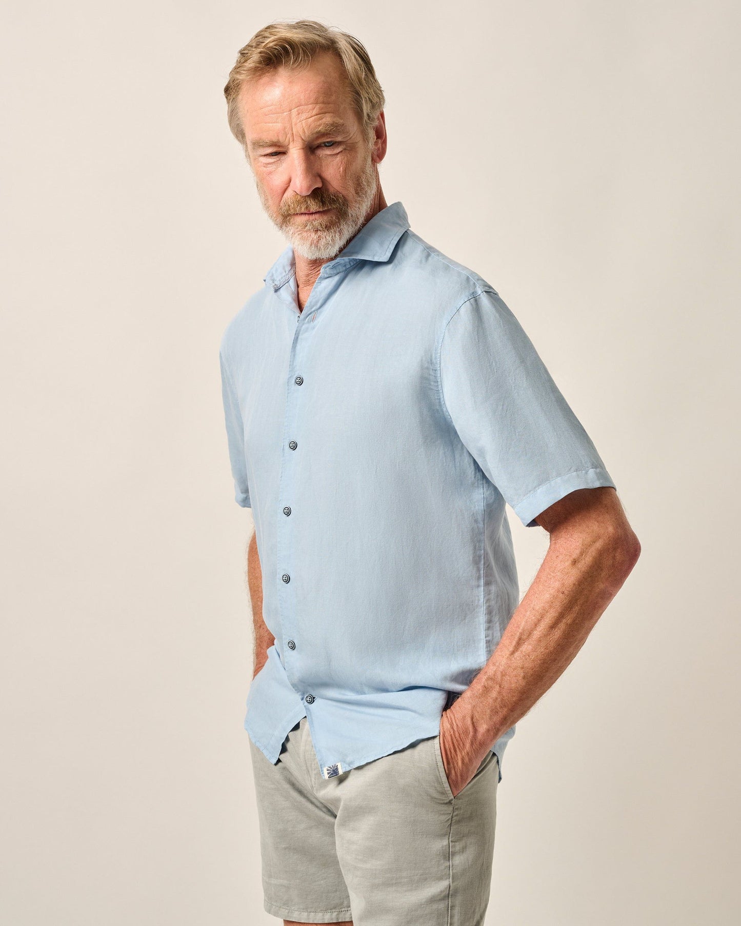 Johnnie-O Short Sleeve Hangin' Out Linen Button Down Shirt - Gianni