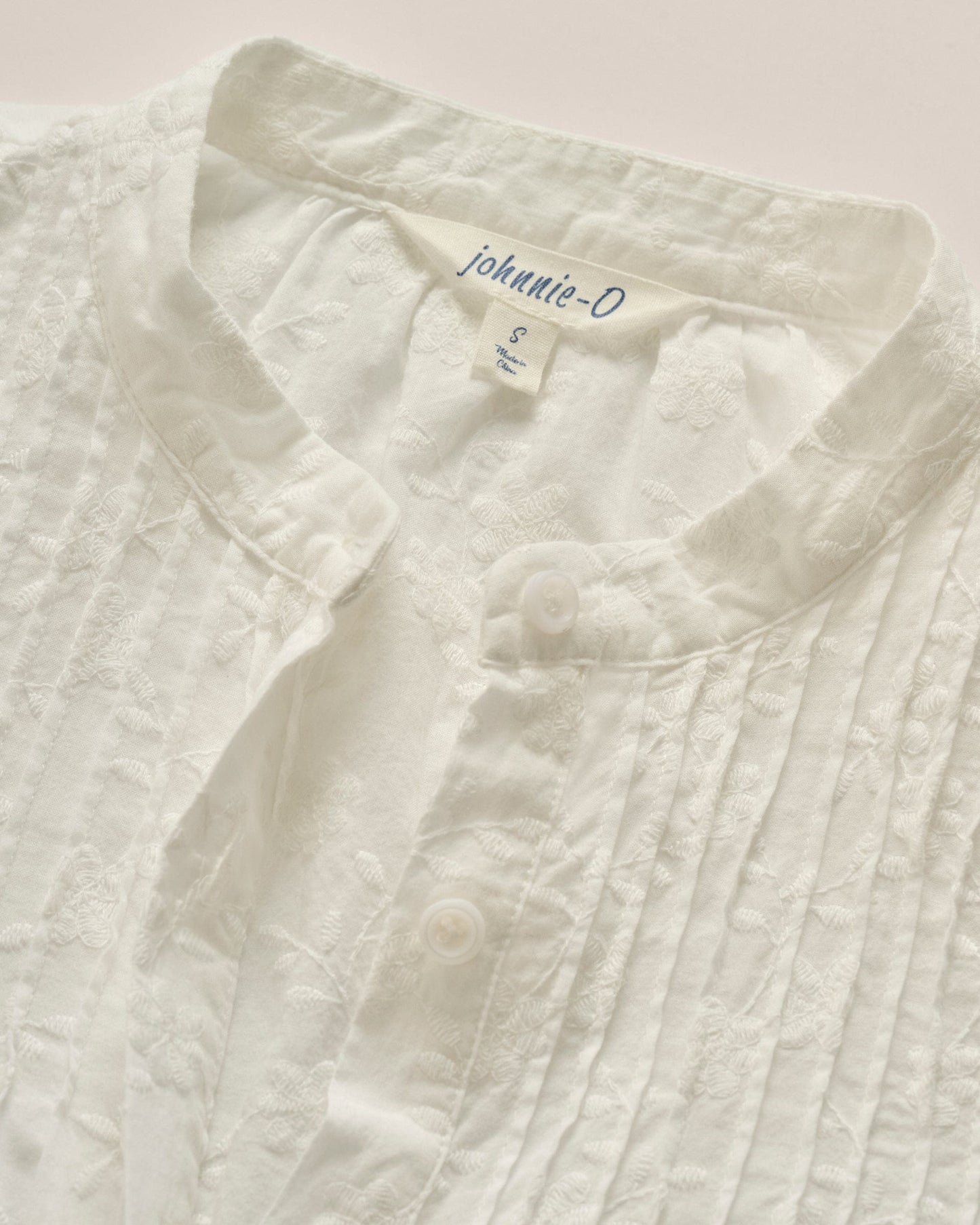 Johnnie-O Rosie Pintuck Cotton Blouse