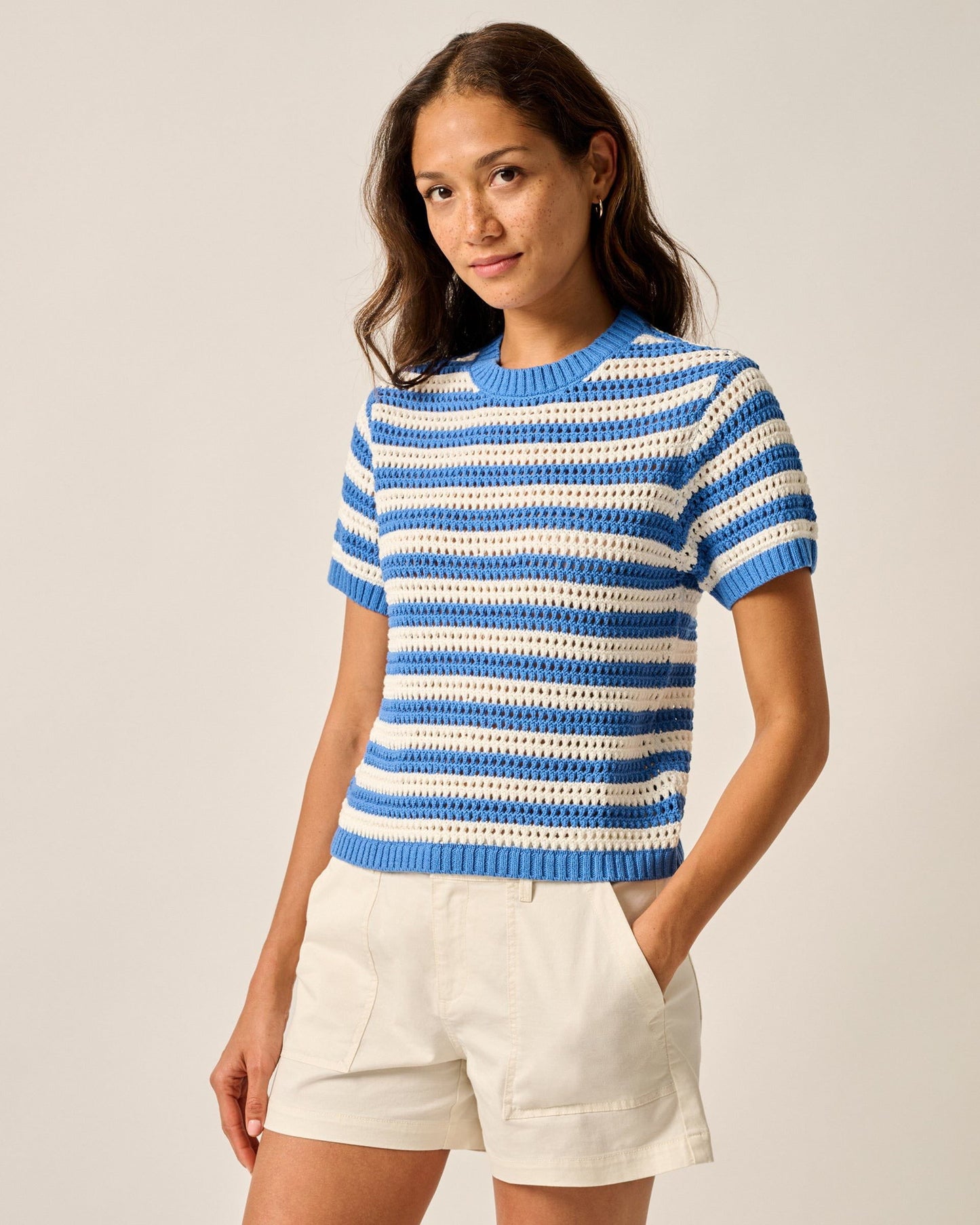 Johnnie-O Aubrey Short Sleeve Cotton Sweater