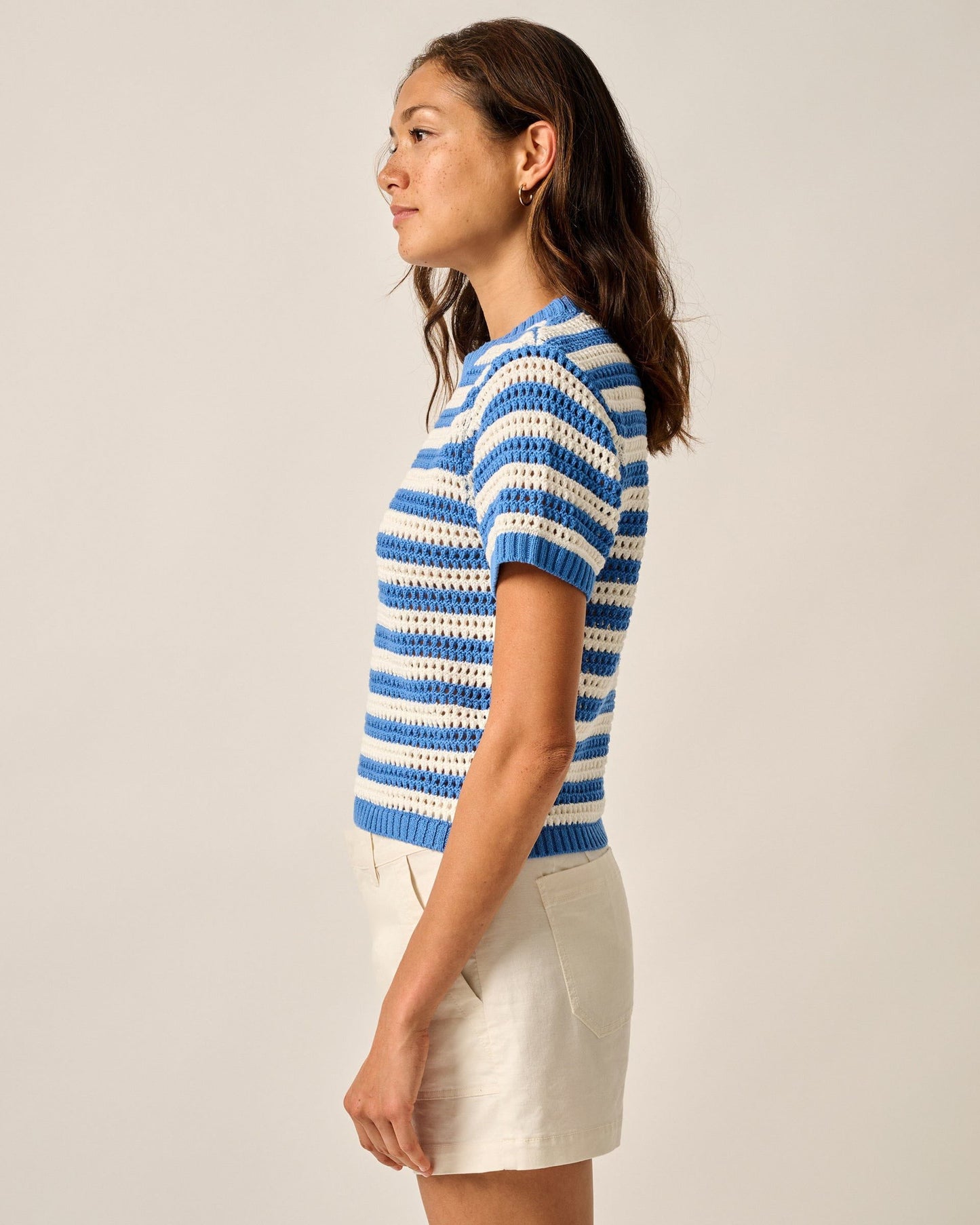 Johnnie-O Aubrey Short Sleeve Cotton Sweater