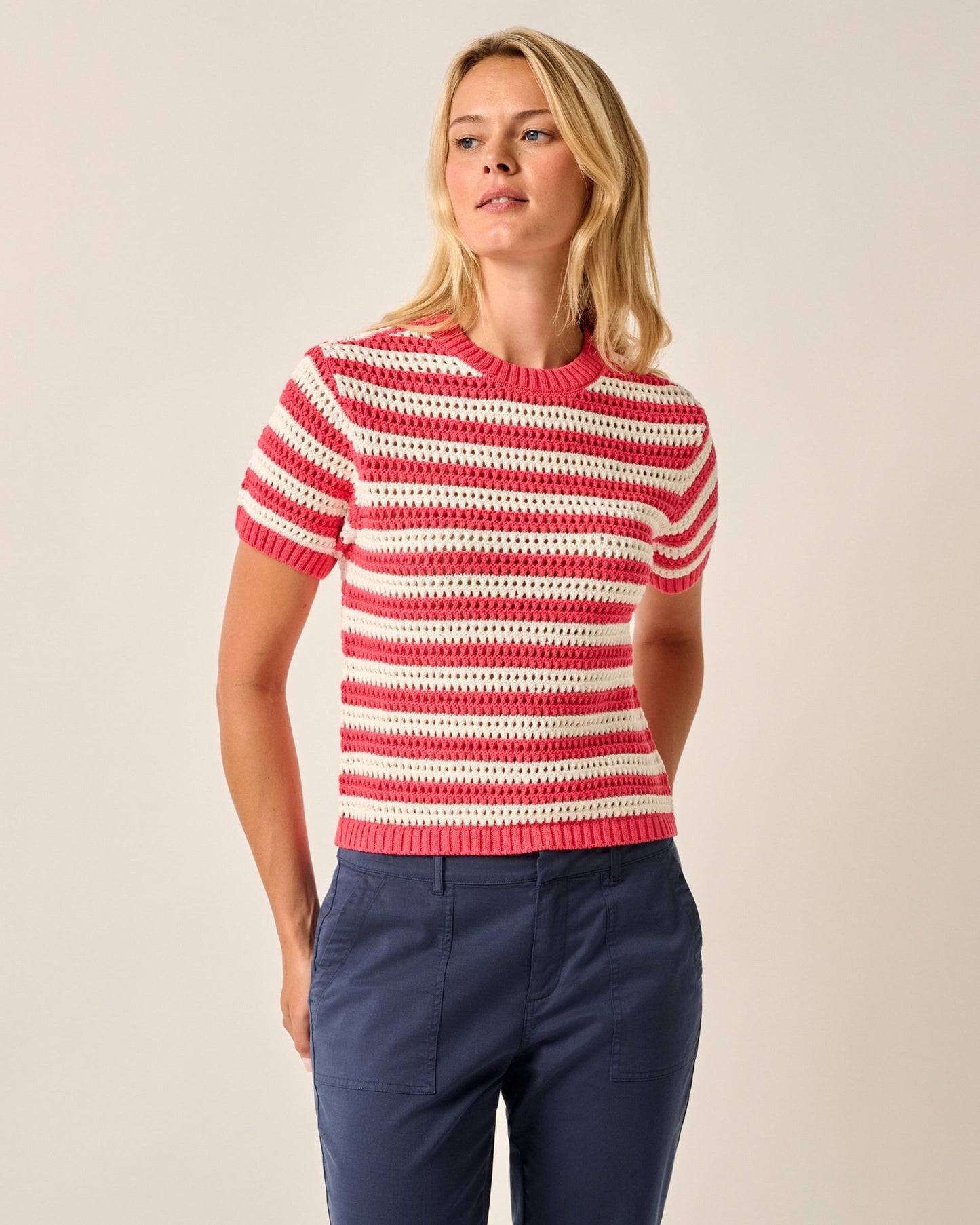 Johnnie-O Aubrey Short Sleeve Cotton Sweater