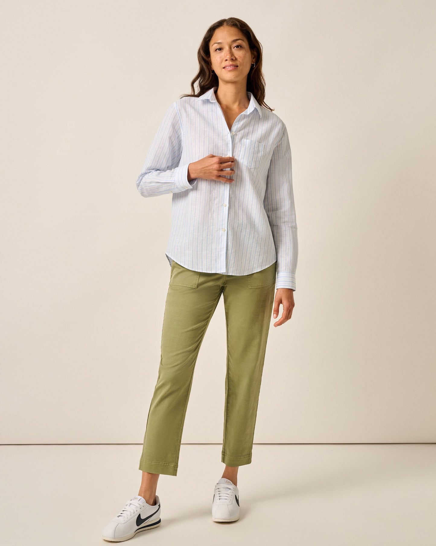 Johnnie-O Frieda Cotton Linen Button Down Shirt
