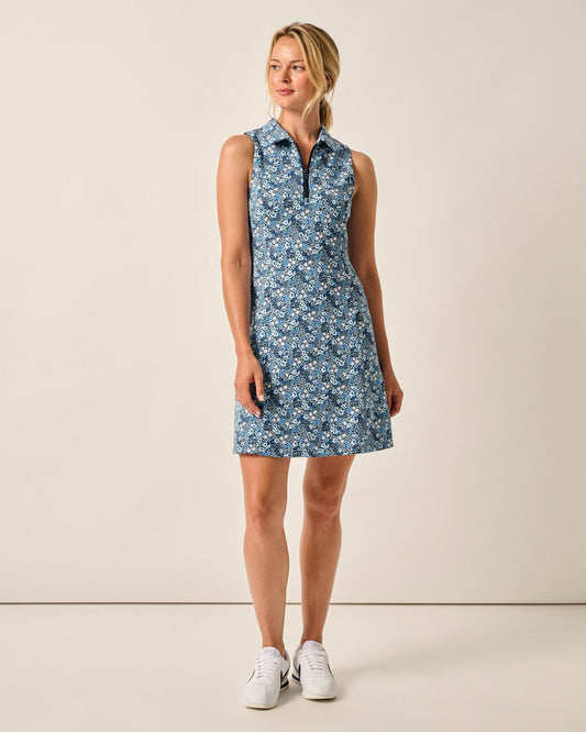 Johnnie-O Ginny Performance Sleeveless Polo Dress, Navy