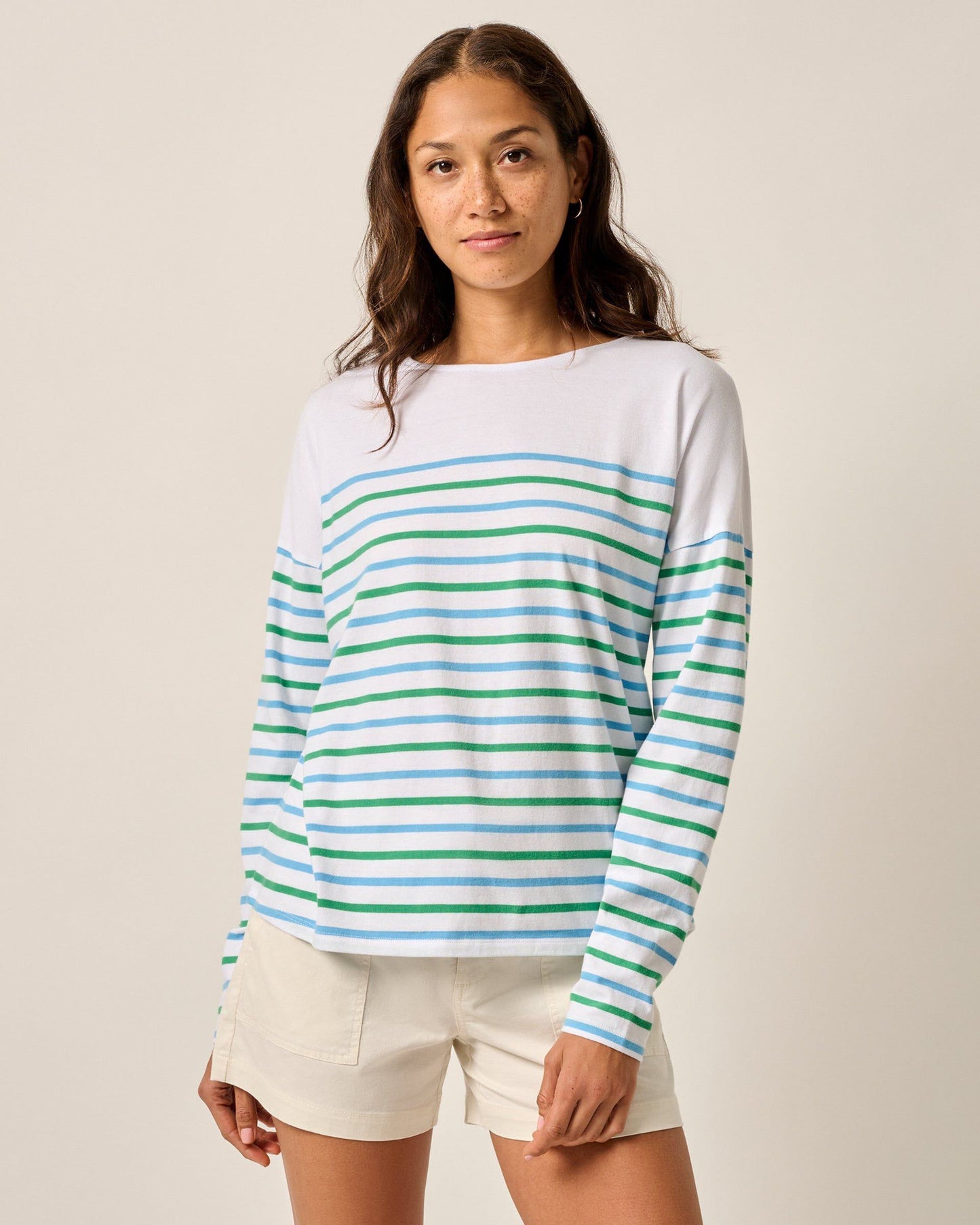 Johnnie-O Suki Striped Boatneck T-Shirt