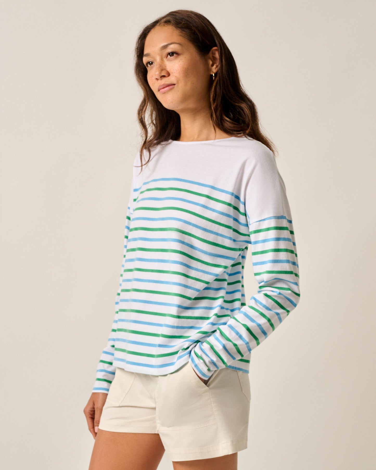 Johnnie-O Suki Striped Boatneck T-Shirt