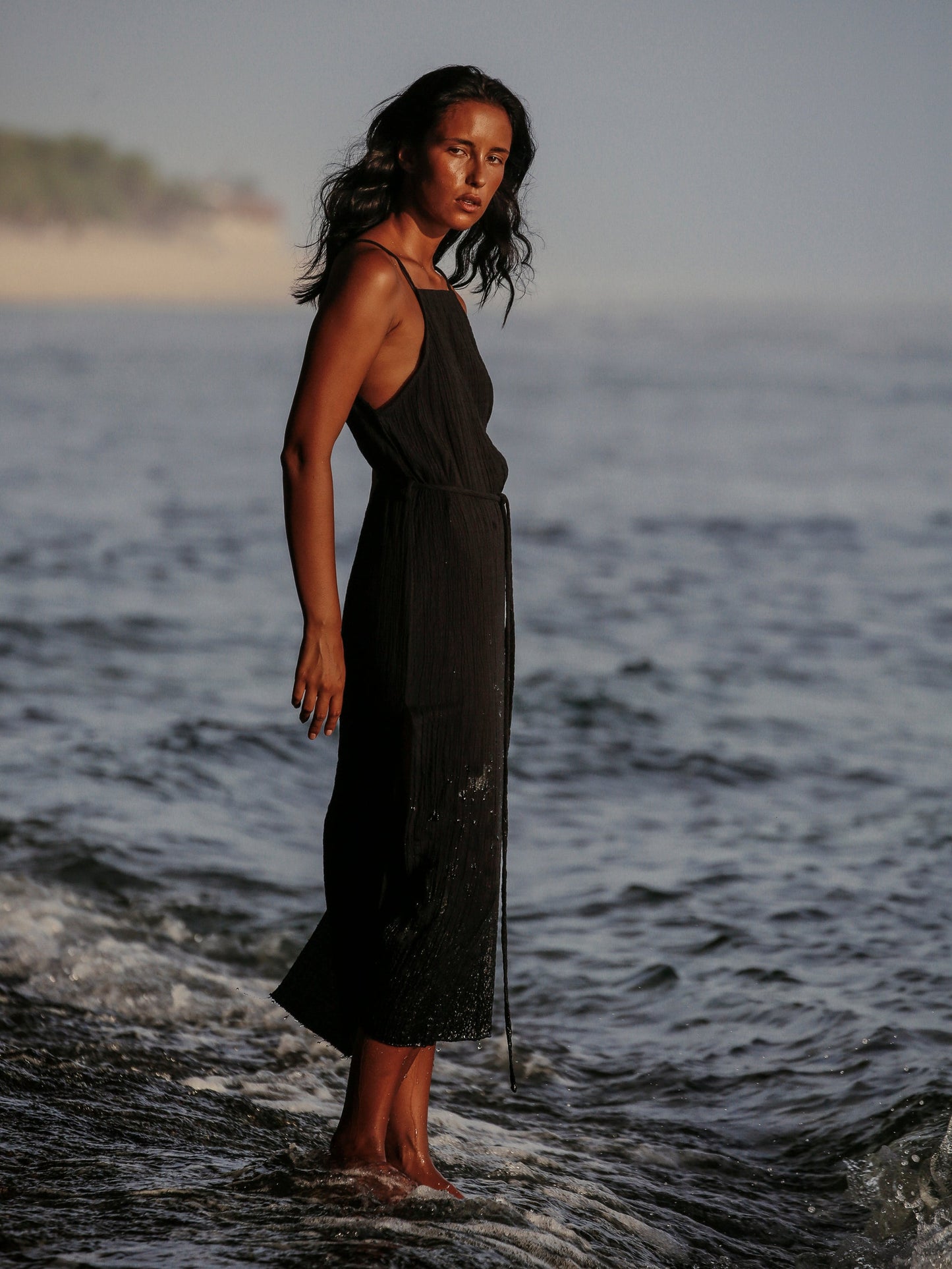The Handloom Siesta Dress Black