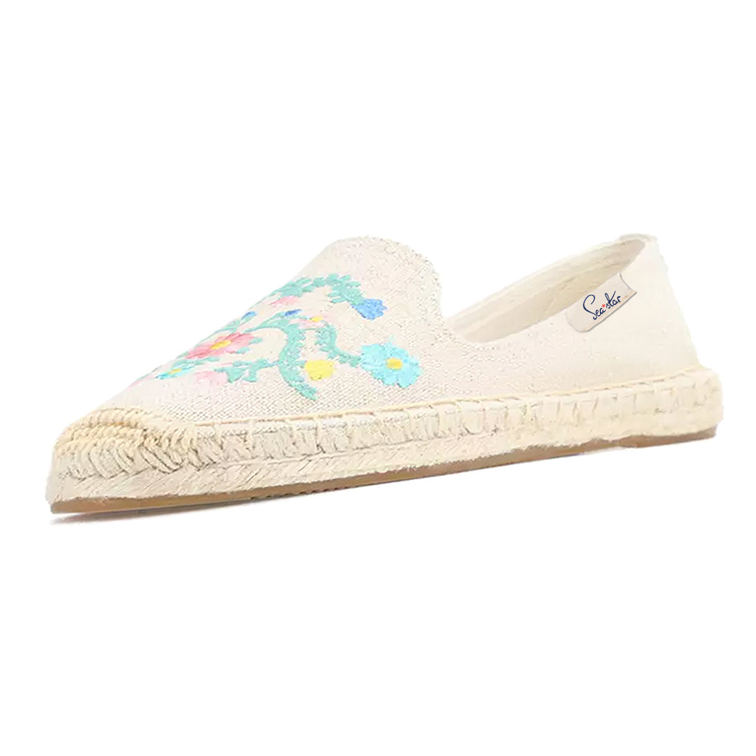 Sea Star Bayside Beach Club Espadrille Floral Creme