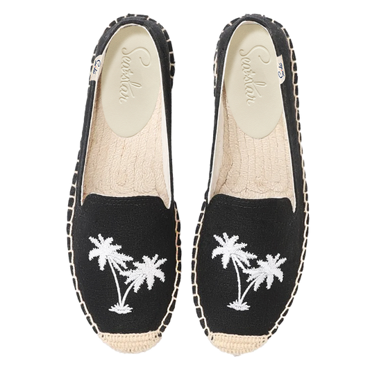 Sea Star Bayside Beach Club Espadrille Palmtree Black