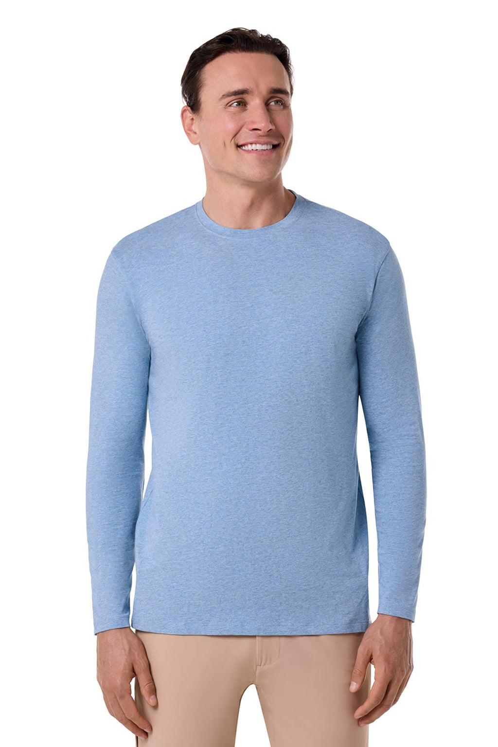 Morada | Men's Everyday Long Sleeve T-Shirt | Light Blue Heather