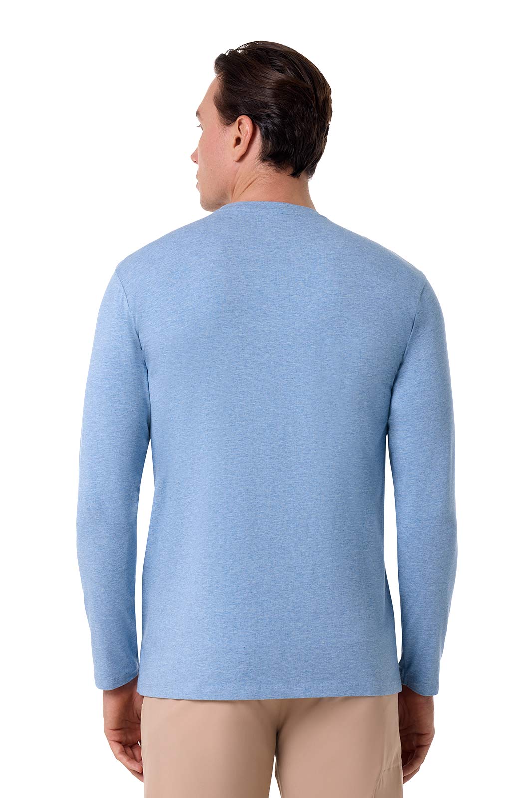 Morada | Men's Everyday Long Sleeve T-Shirt | Light Blue Heather