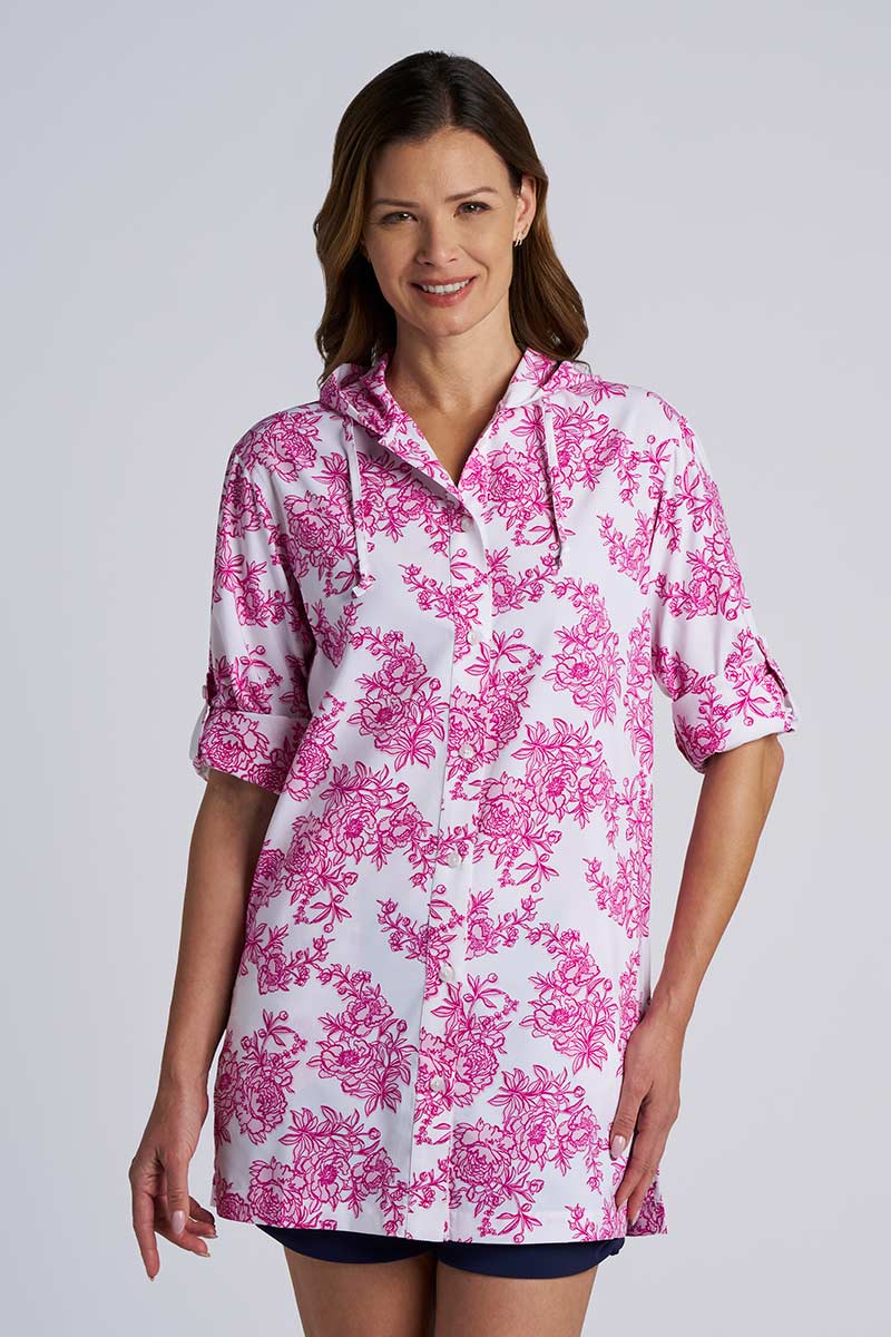 Iztapa Coastal | Sun Shirt | Fuchsia Bouquet