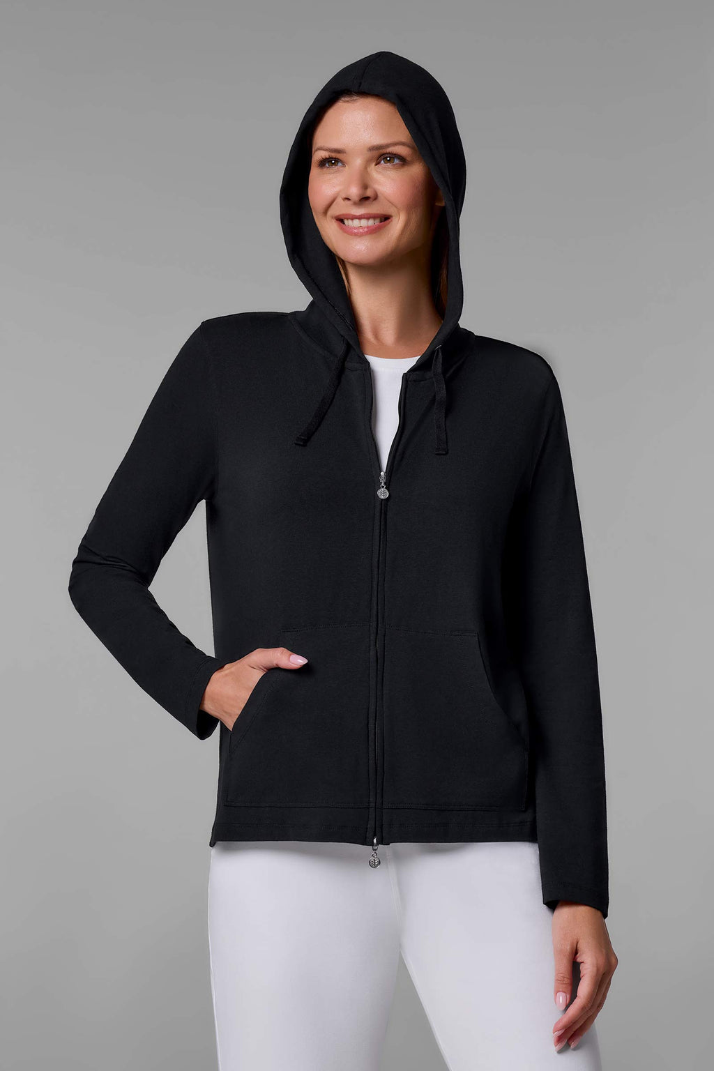 Seaside | Women's Zip-Up Hoodie | Black