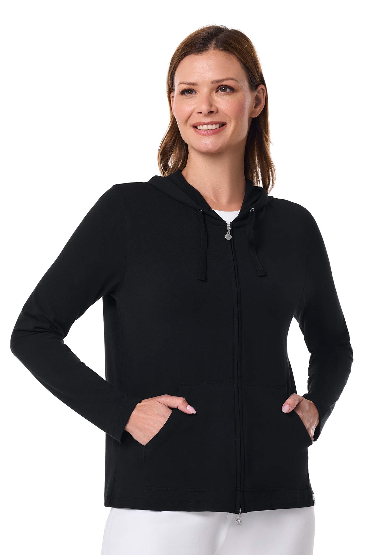 Seaside | Women's Zip-Up Hoodie | Black