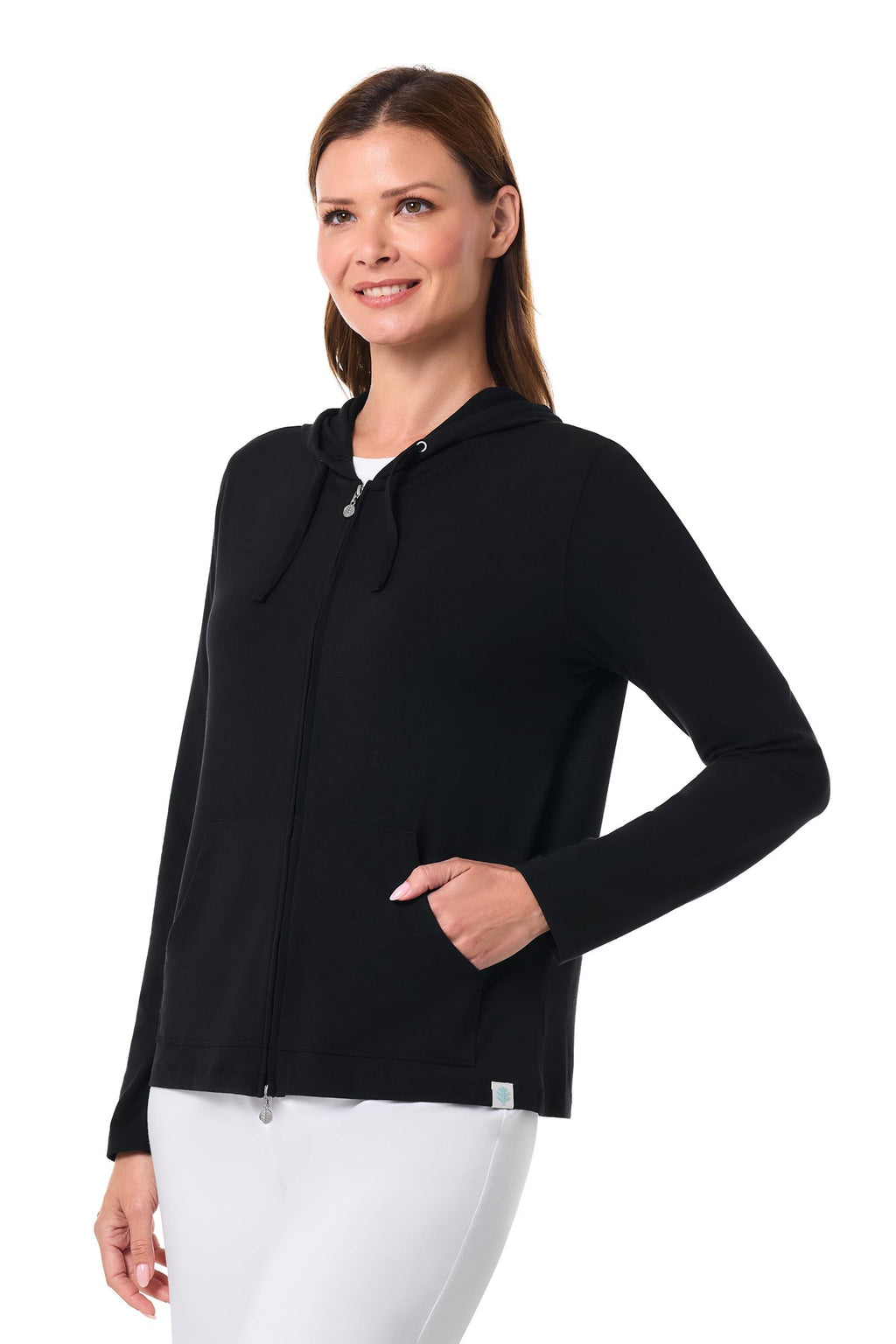 Seaside | Women's Zip-Up Hoodie | Black