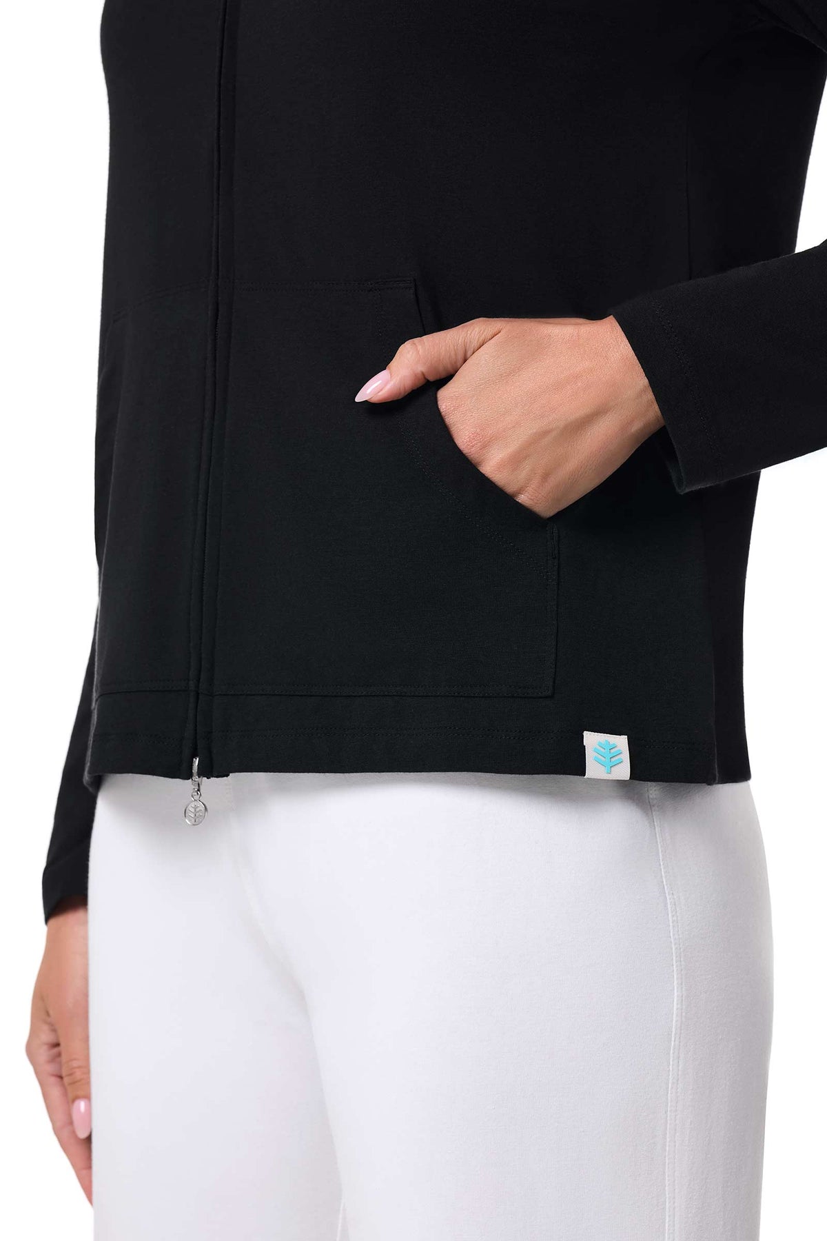 Seaside | Women's Zip-Up Hoodie | Black