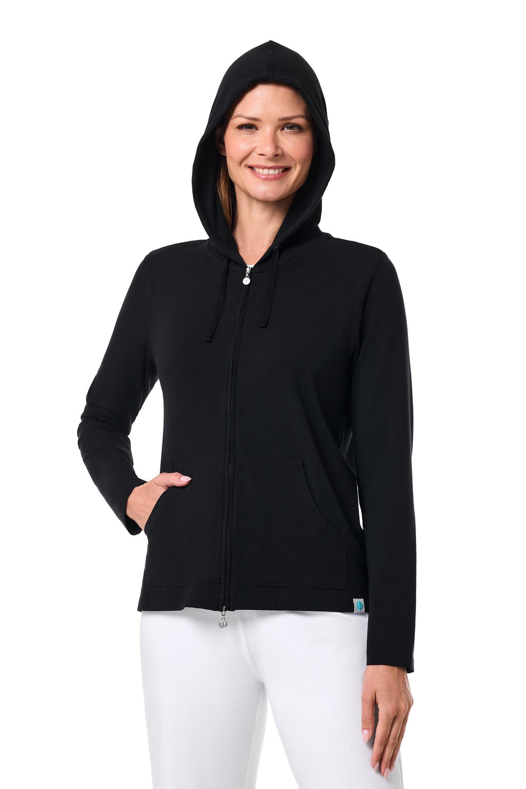 Seaside | Women's Zip-Up Hoodie | Black
