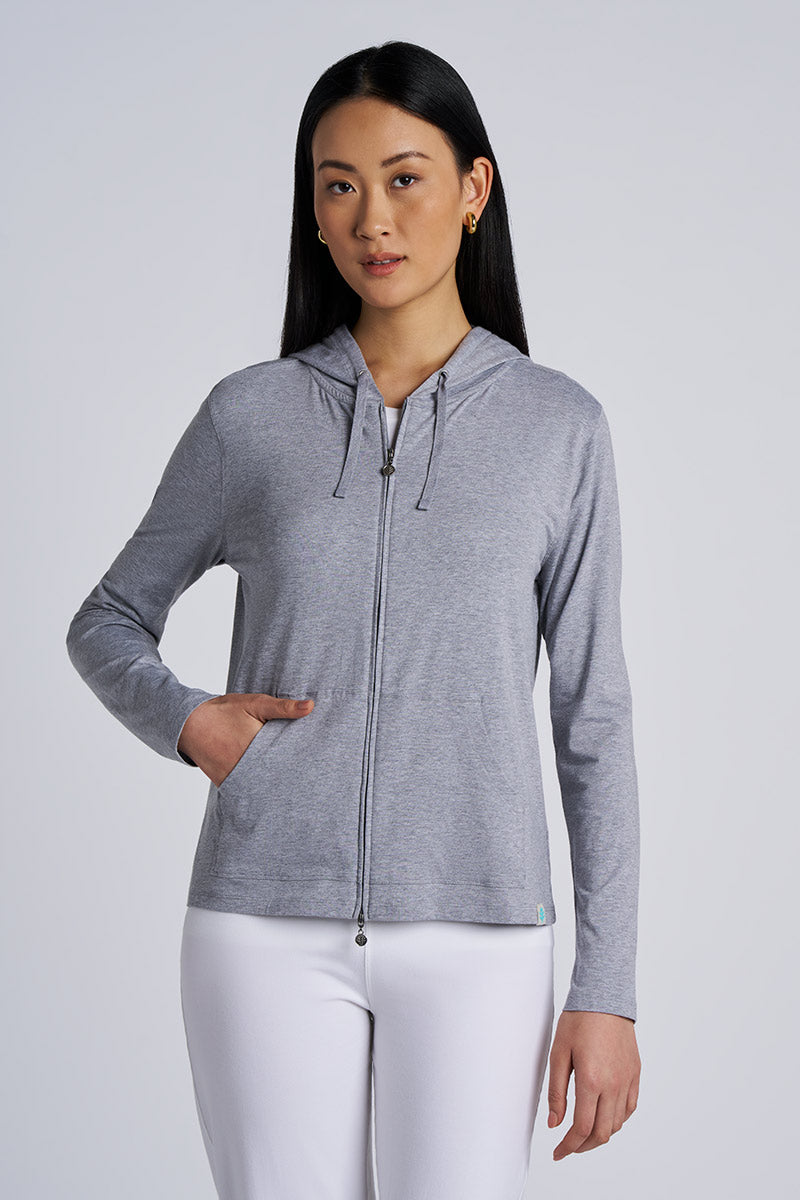 Seaside | Women's Zip-Up Hoodie | Grey Heather